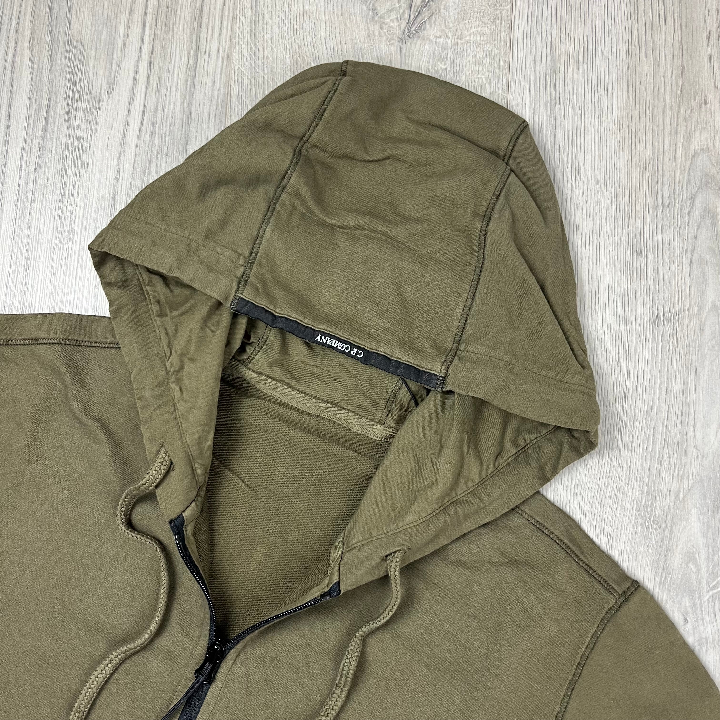CP Company Light Fleece Zip Hoodie - Ivy Green -Usfansport