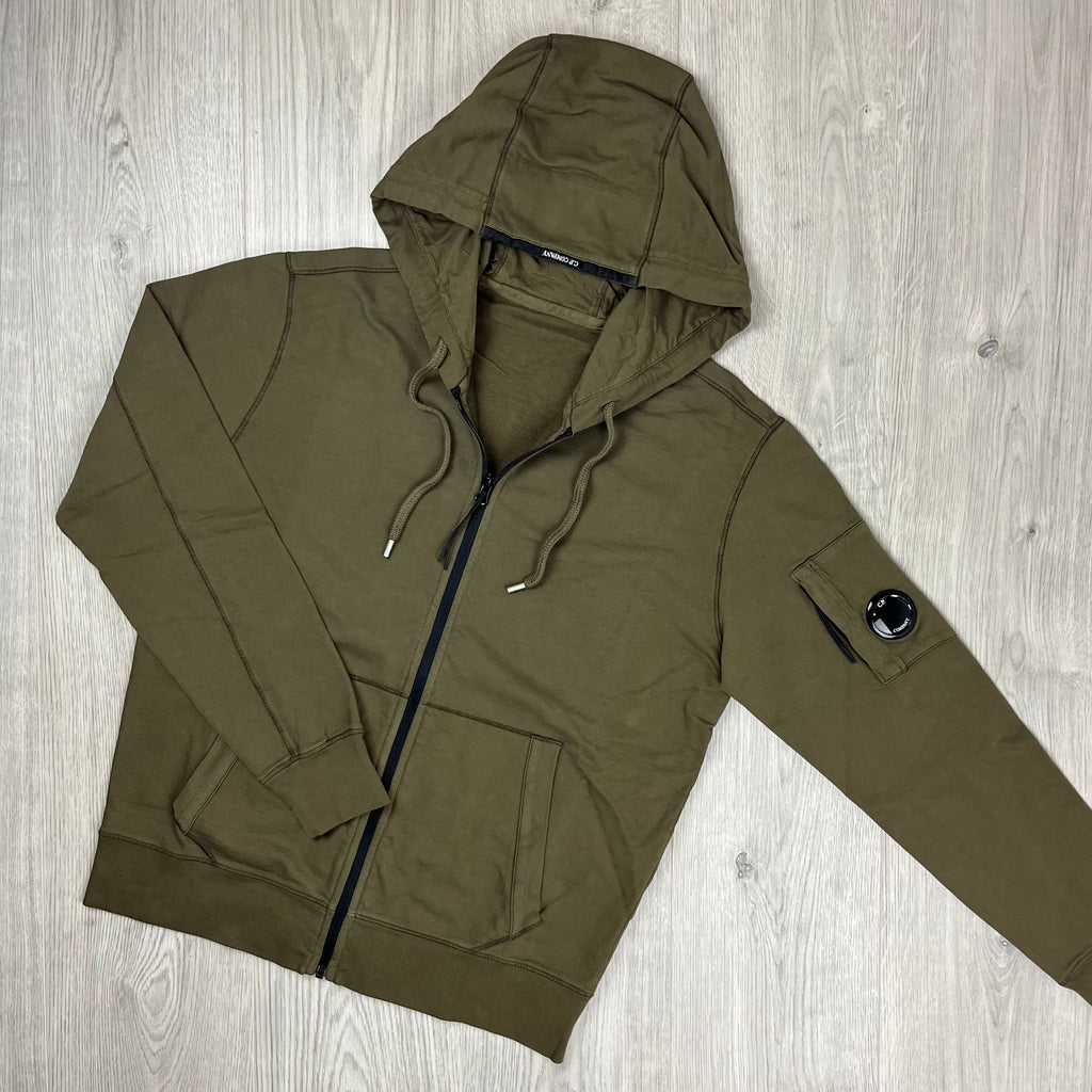 CP Company Light Fleece Zip Hoodie - Ivy Green -Usfansport