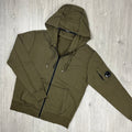 CP Company Light Fleece Zip Hoodie - Ivy Green -Usfansport