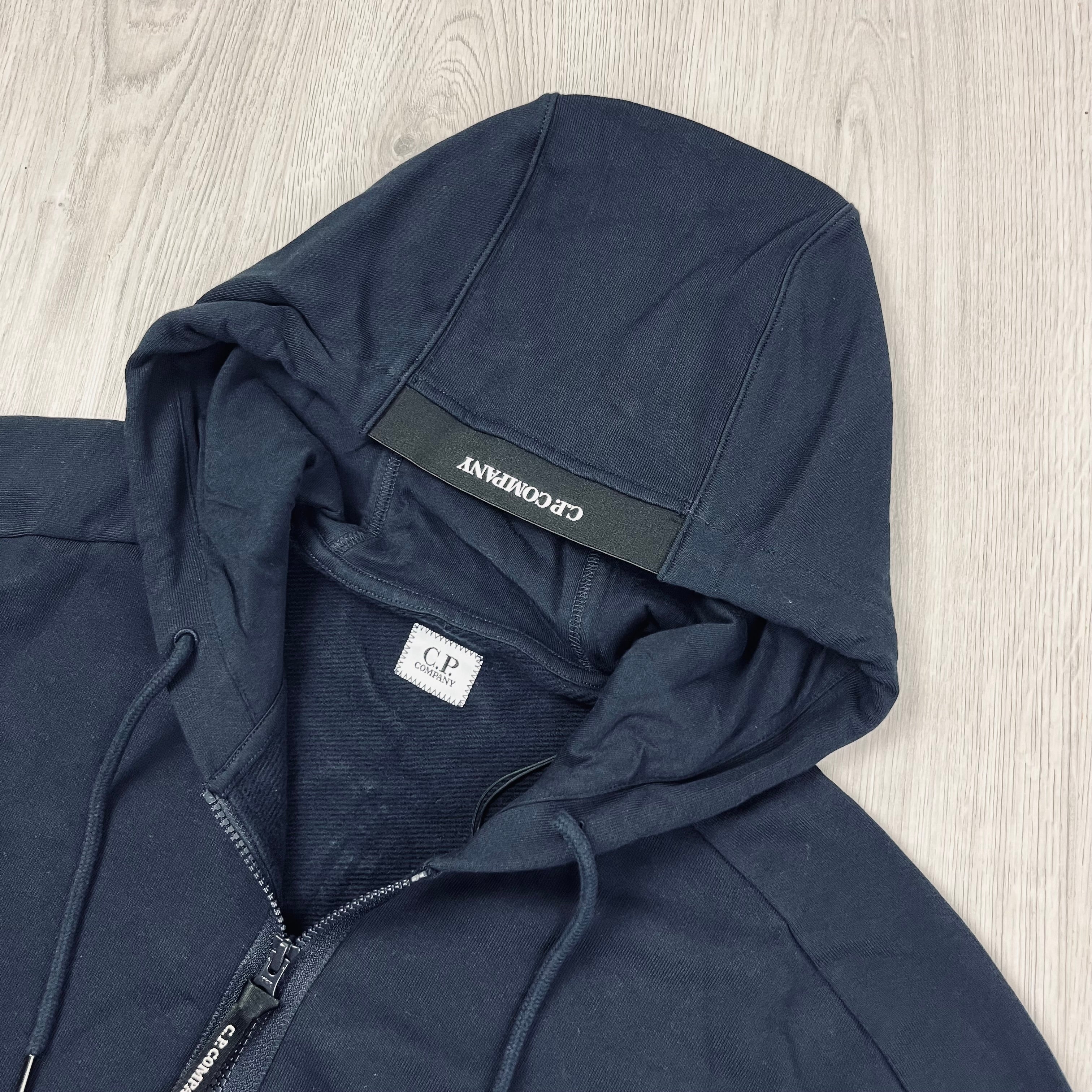 CP Company Raised Fleece Zip Hoodie - Navy -Usfansport