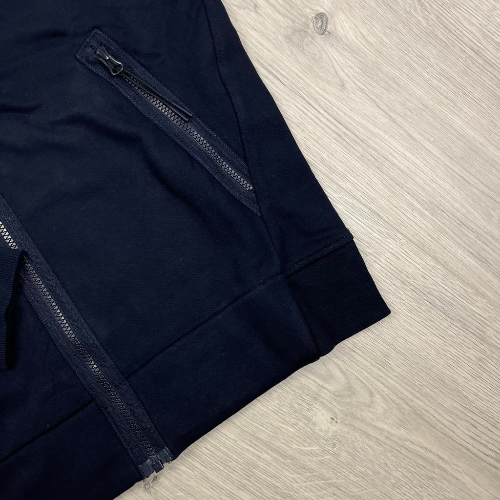 CP Company Raised Fleece Zip Hoodie - Navy -Usfansport