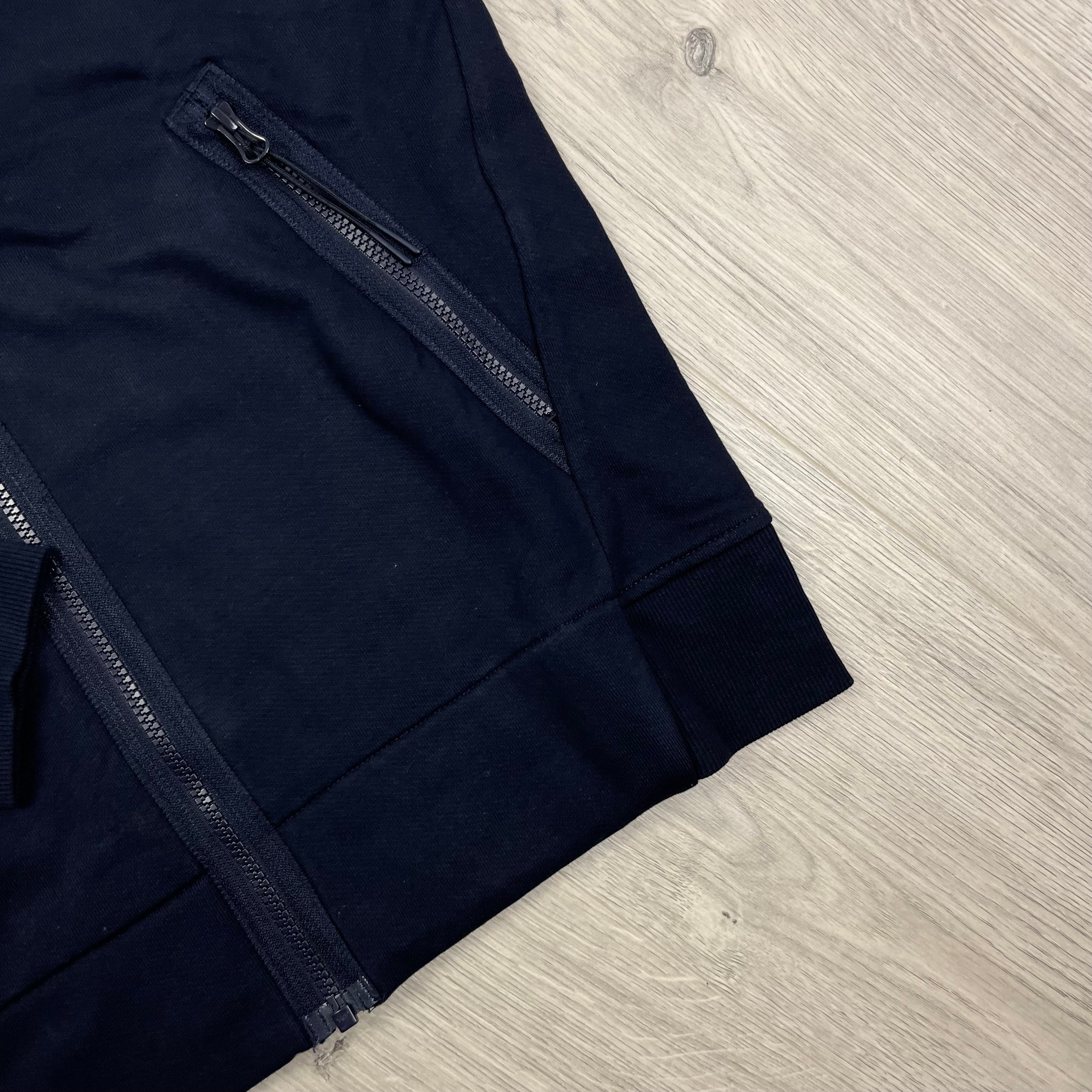 CP Company Raised Fleece Zip Hoodie - Navy -Usfansport