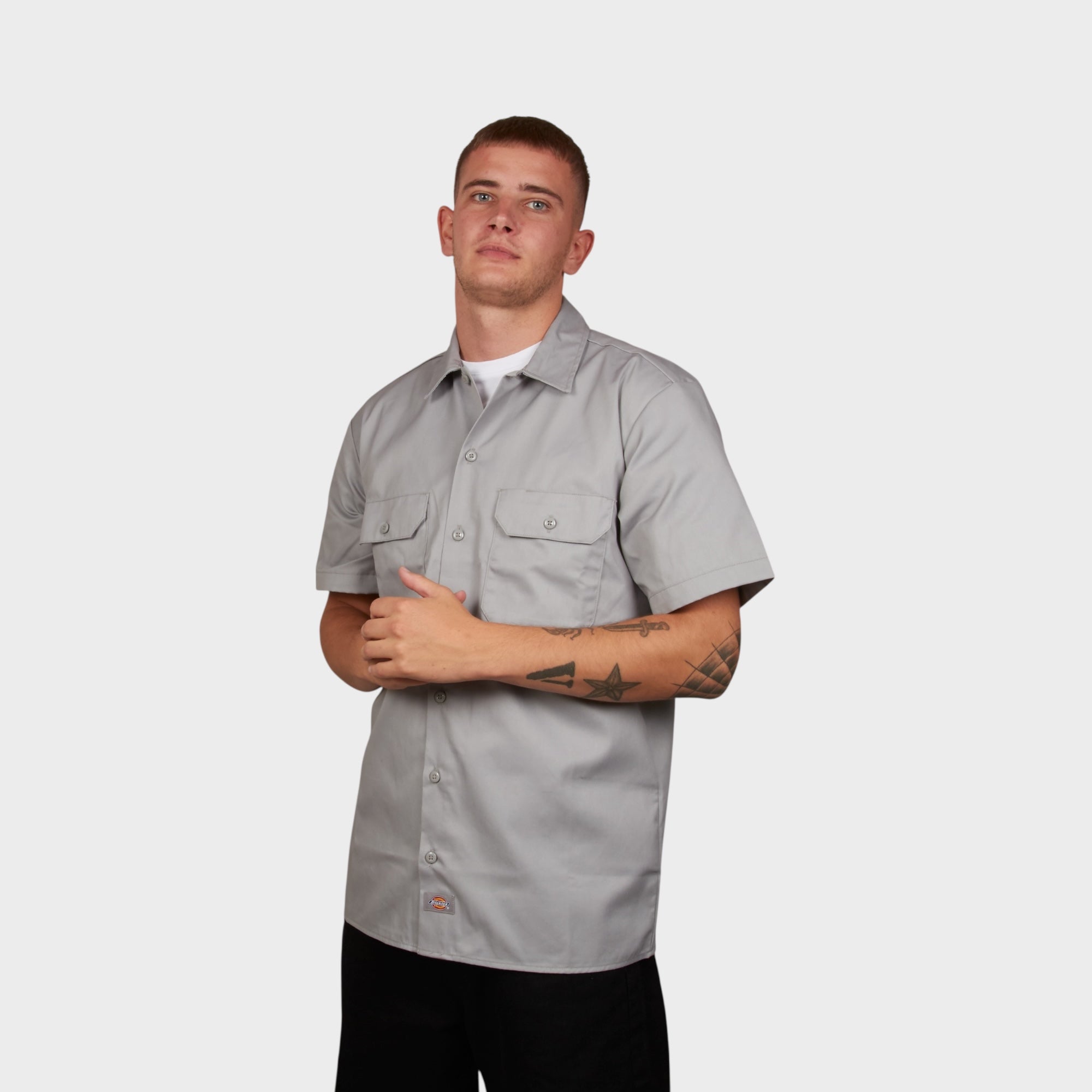 Dickies x Le Fix Kortærmet Skjorte I Grå
