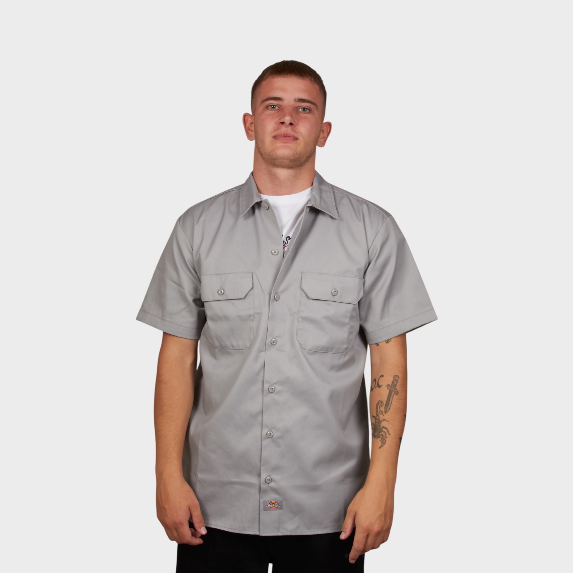 Dickies x Le Fix Kortærmet Skjorte I Grå