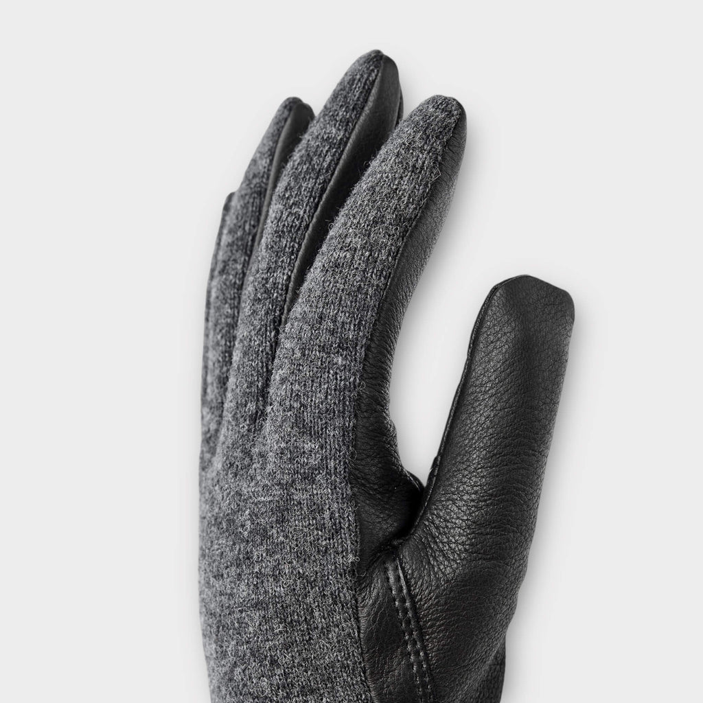 Hestra Deerskin Uld Tricot I Charcoal/Sort