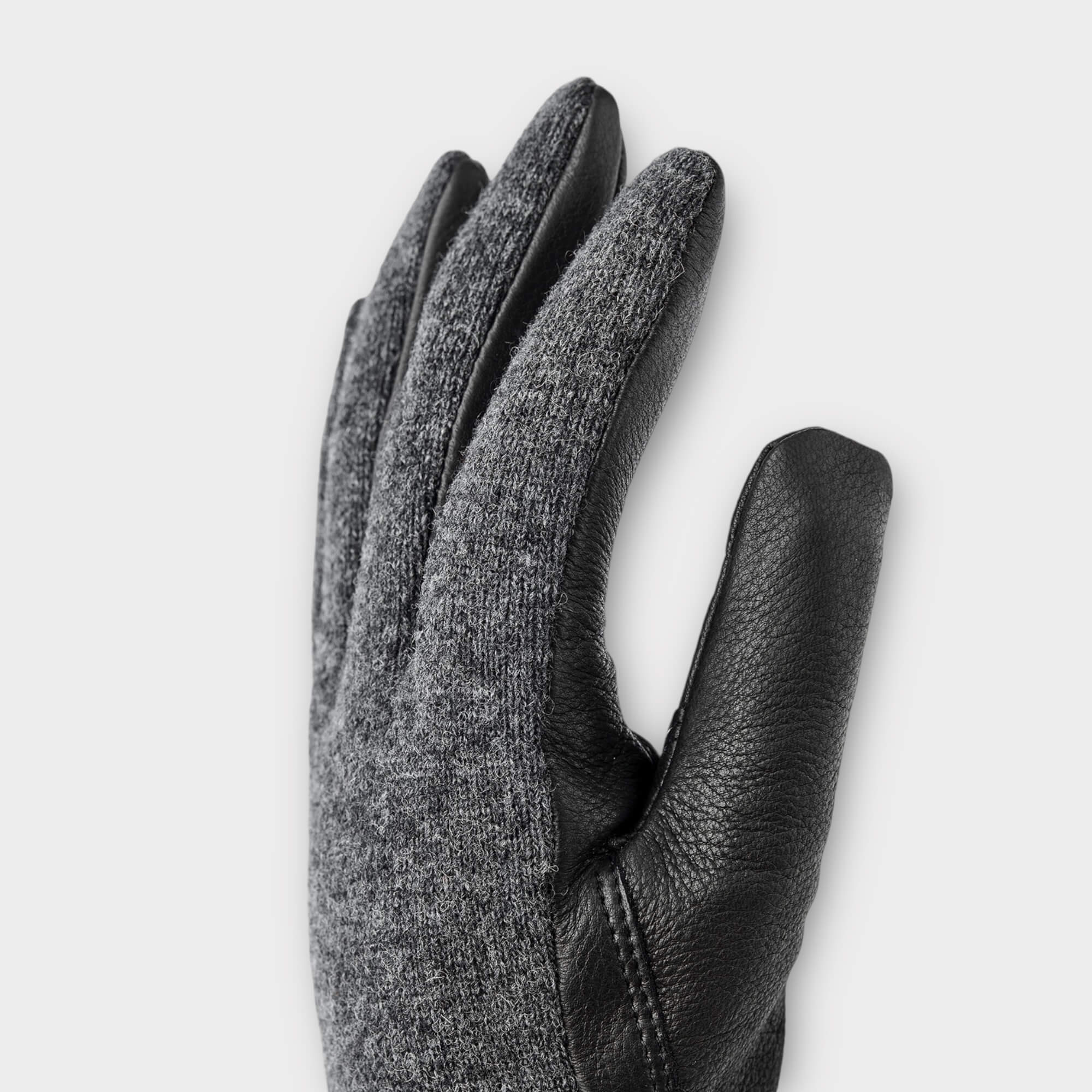 Hestra Deerskin Uld Tricot I Charcoal/Sort
