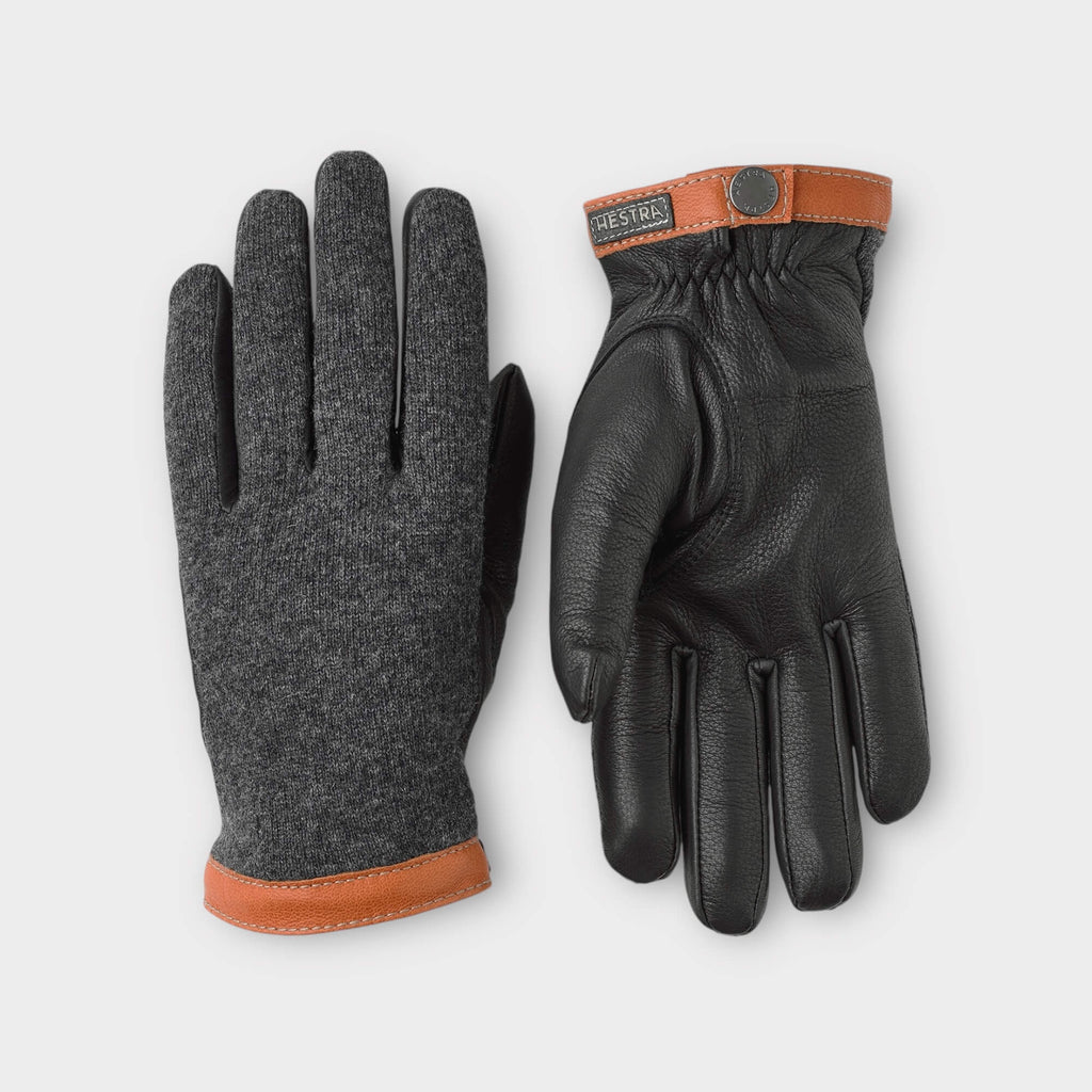 Hestra Deerskin Uld Tricot I Charcoal/Sort
