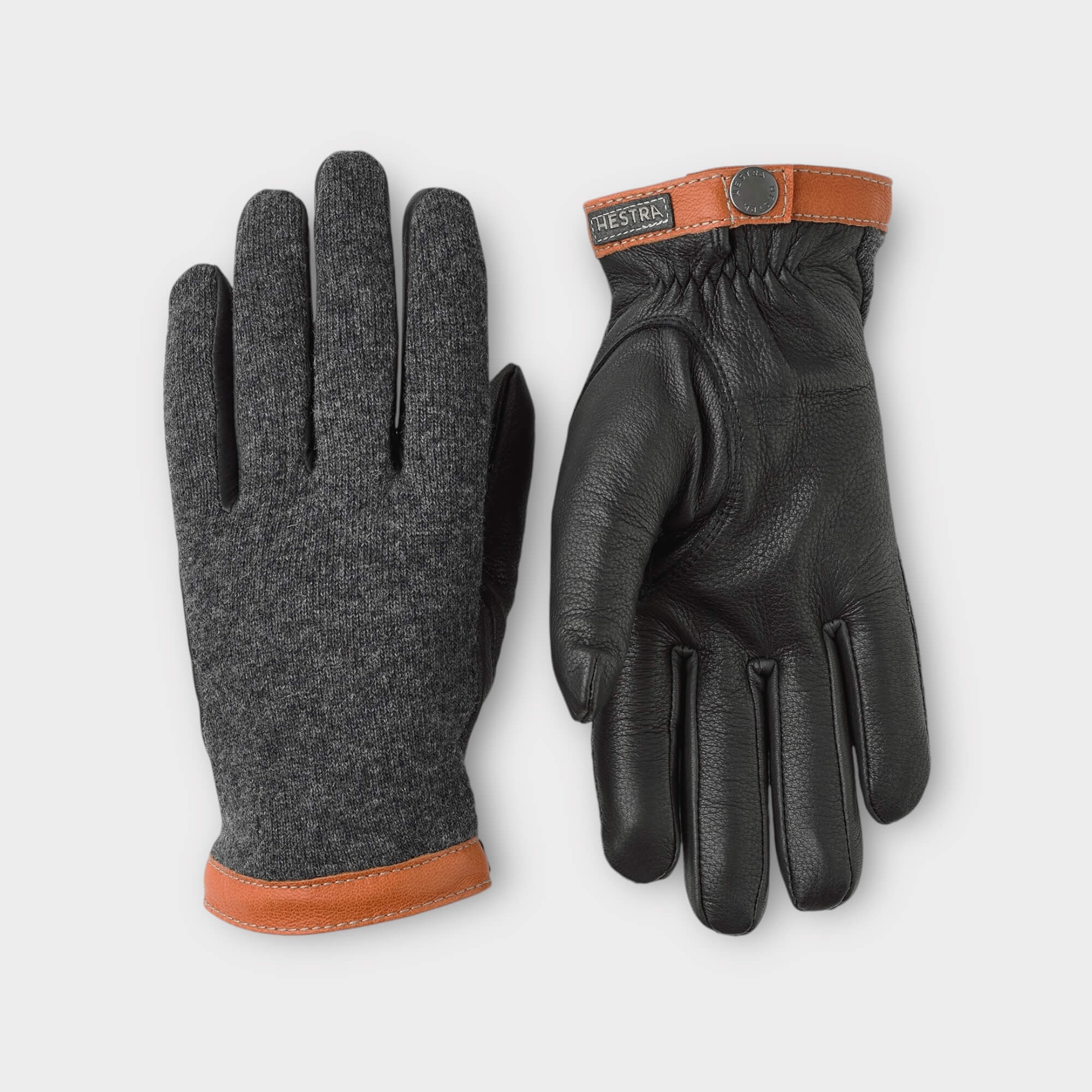 Hestra Deerskin Uld Tricot I Charcoal/Sort