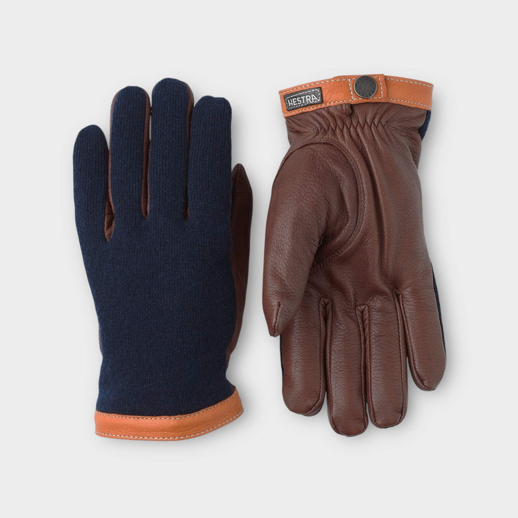 Hestra Deerskin Uld Tricot I Navy/Brun