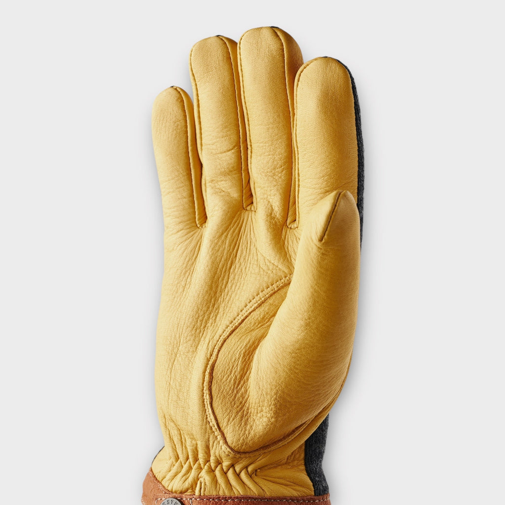 Hestra Wool Tricot I Charcoal/Yellow