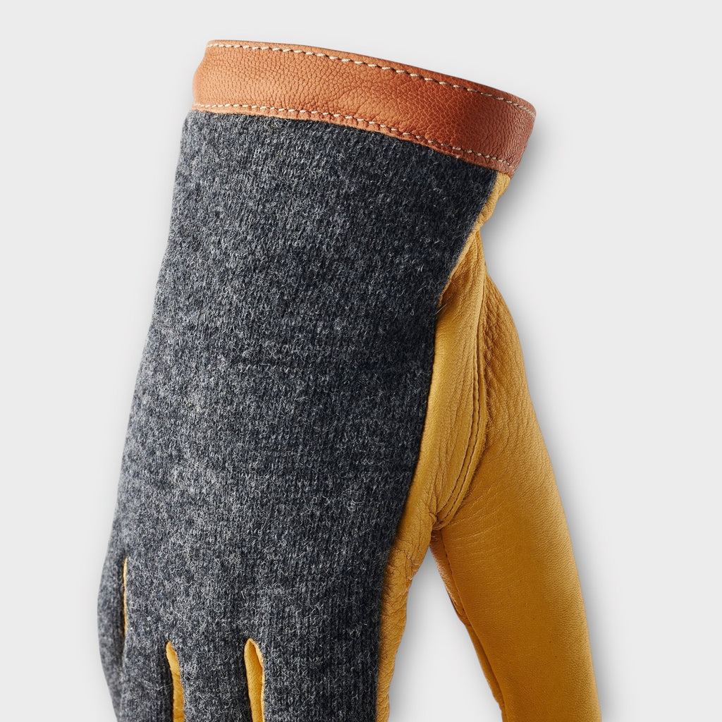 Hestra Wool Tricot I Charcoal/Yellow