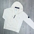 CP Company Raised Fleece Zip Hoodie - White -Usfansport