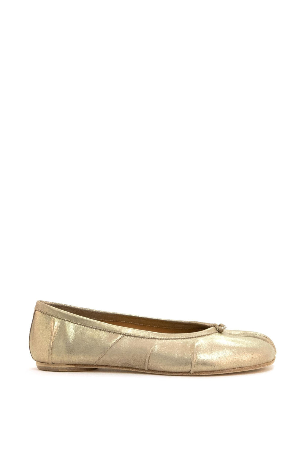 Ballerine Tabi in nappa laminata di colore oro