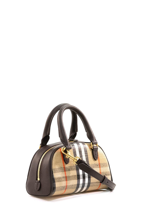 Borsa bowling Highlands mini? in tessuto Check