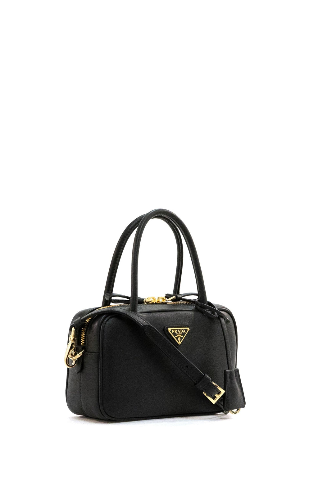 Borsa a mano in pelle di colore nero