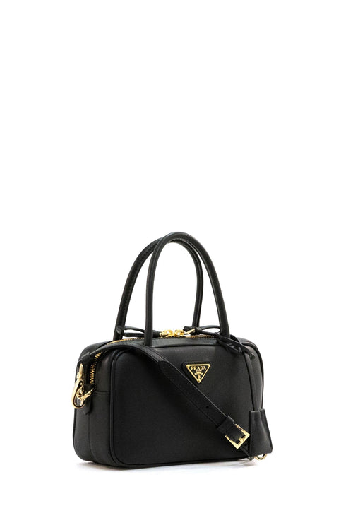 Borsa a mano in pelle di colore nero