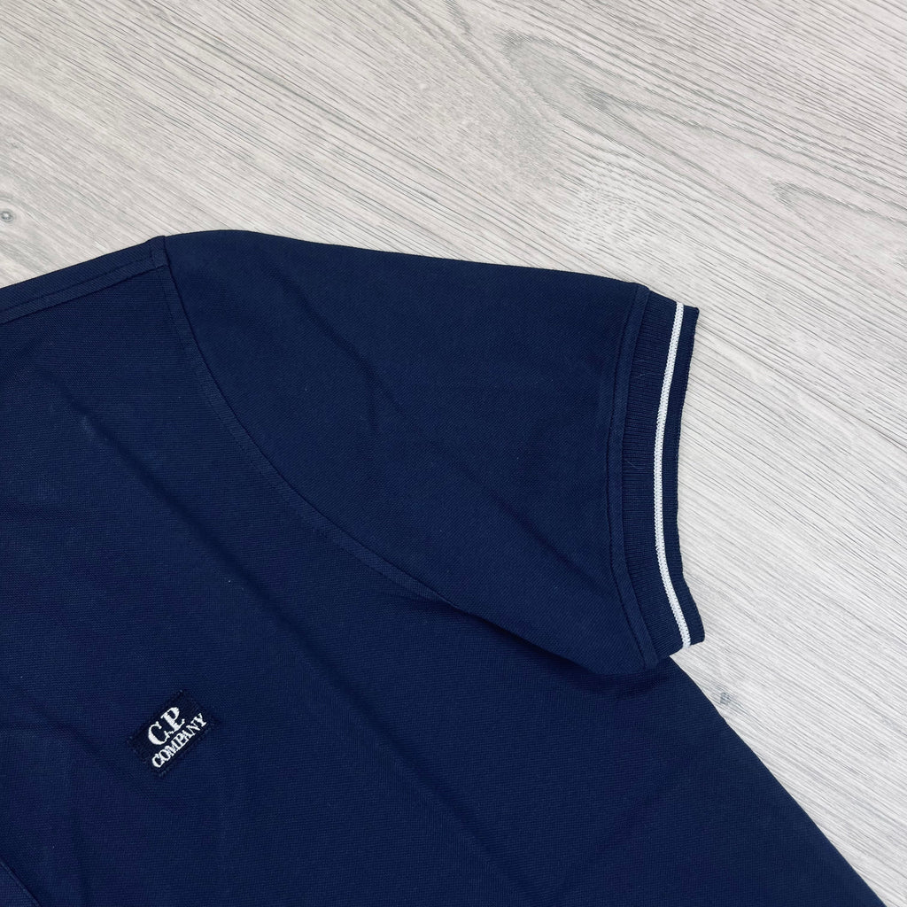 CP Company Piquet Polo Shirt - Medieval Blue -Usfansport