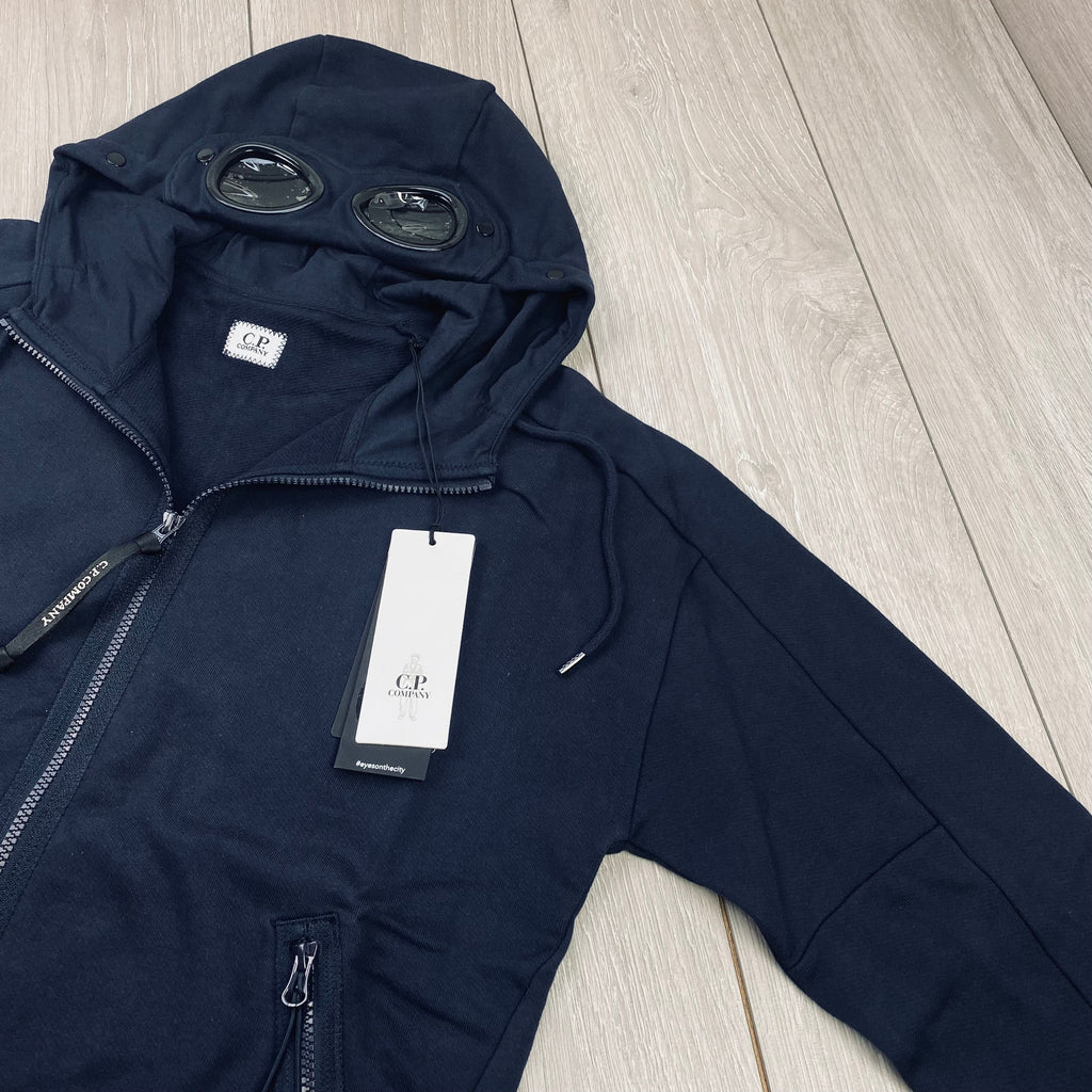 CP Company Raised Fleece Goggle Hoodie - Navy -Usfansport