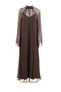 Abito in chiffon di colore marrone