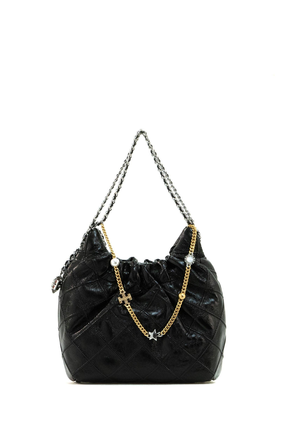 Borsa Fleming mini in pelle di colore nero