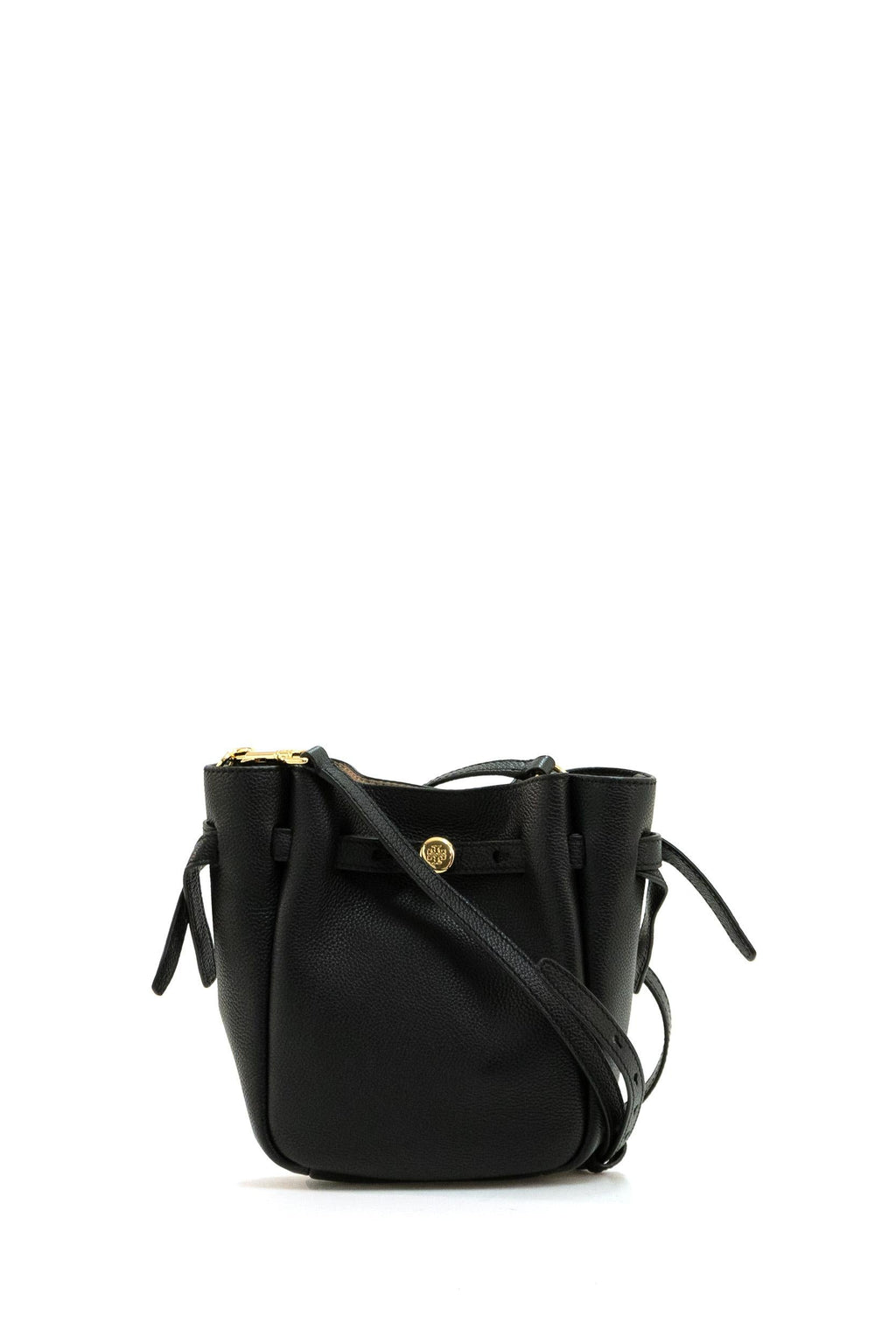Borsa Romy in pelle martellata di colore nero