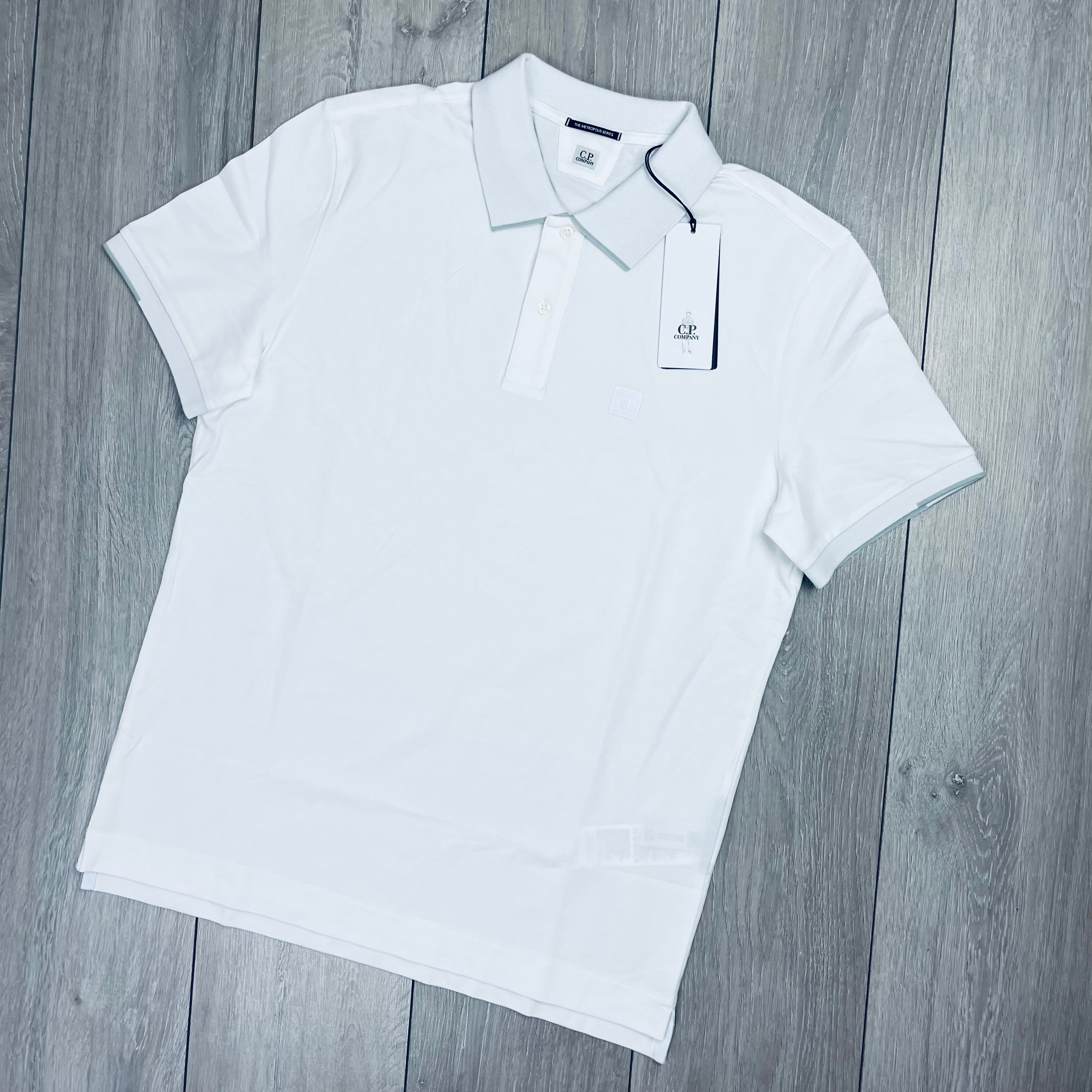CP Company Metropolis Polo Shirt - White -Usfansport