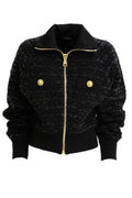 Bomber in tweed di colore nero