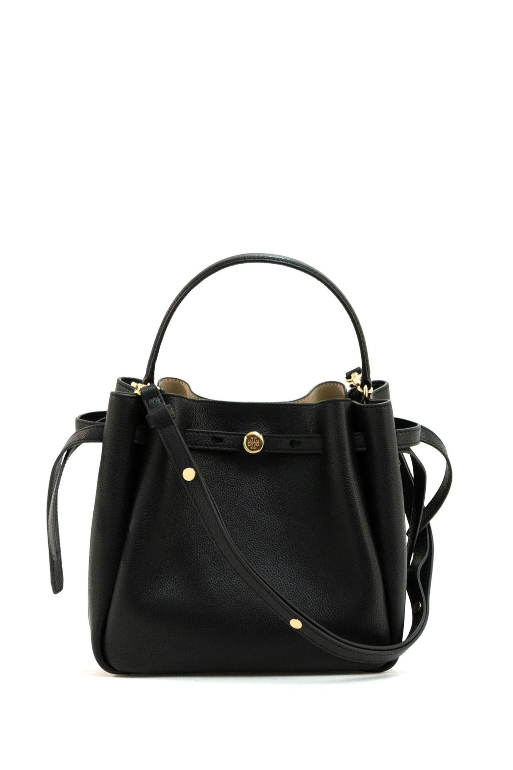 Borsa Romy in pelle martellata di colore nero