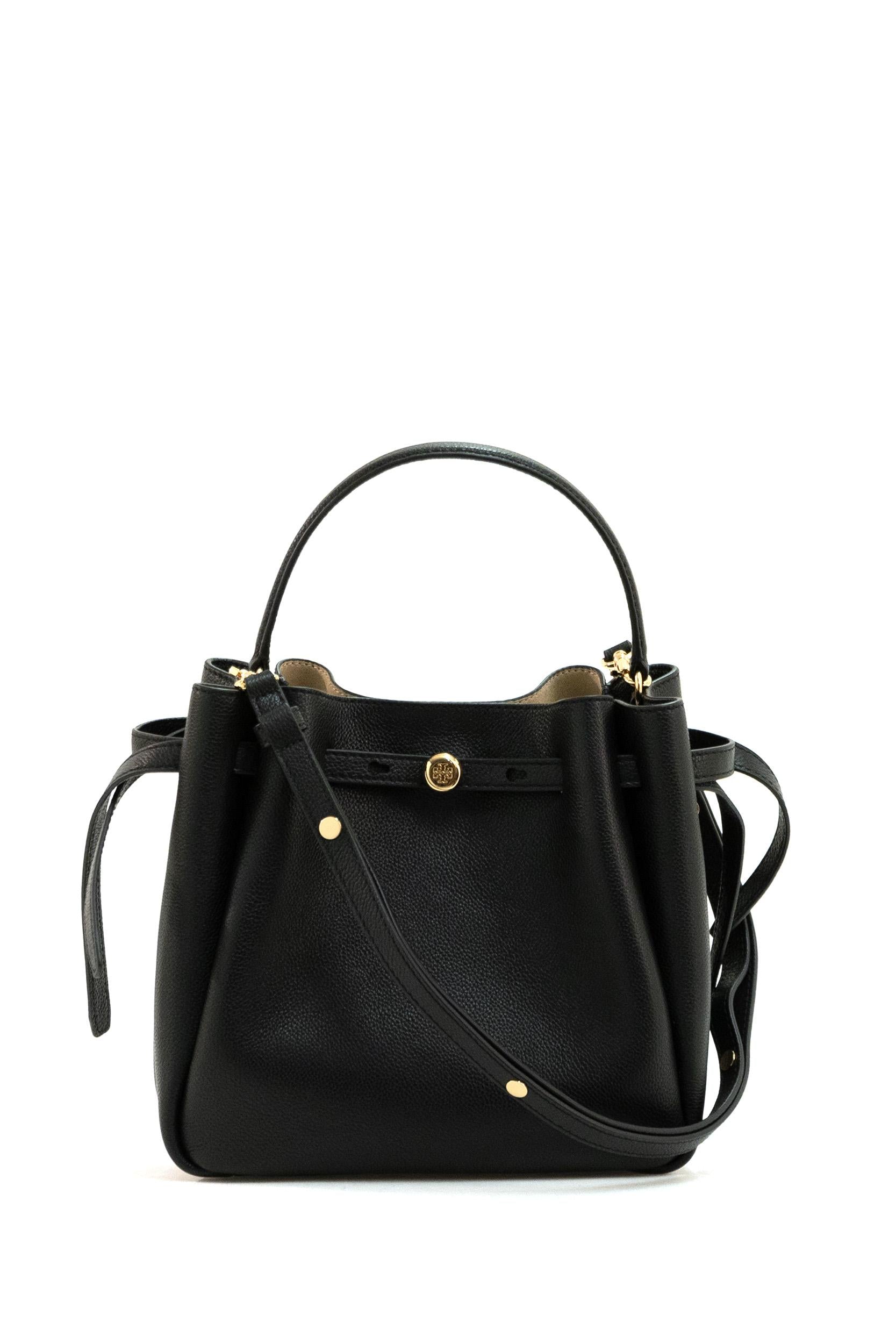 Borsa Romy in pelle martellata di colore nero