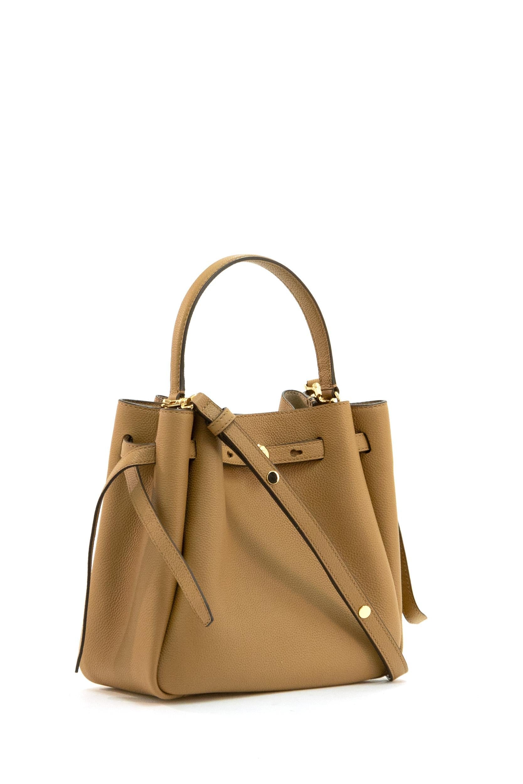 Borsa Romy in pelle martellata di colore marrone