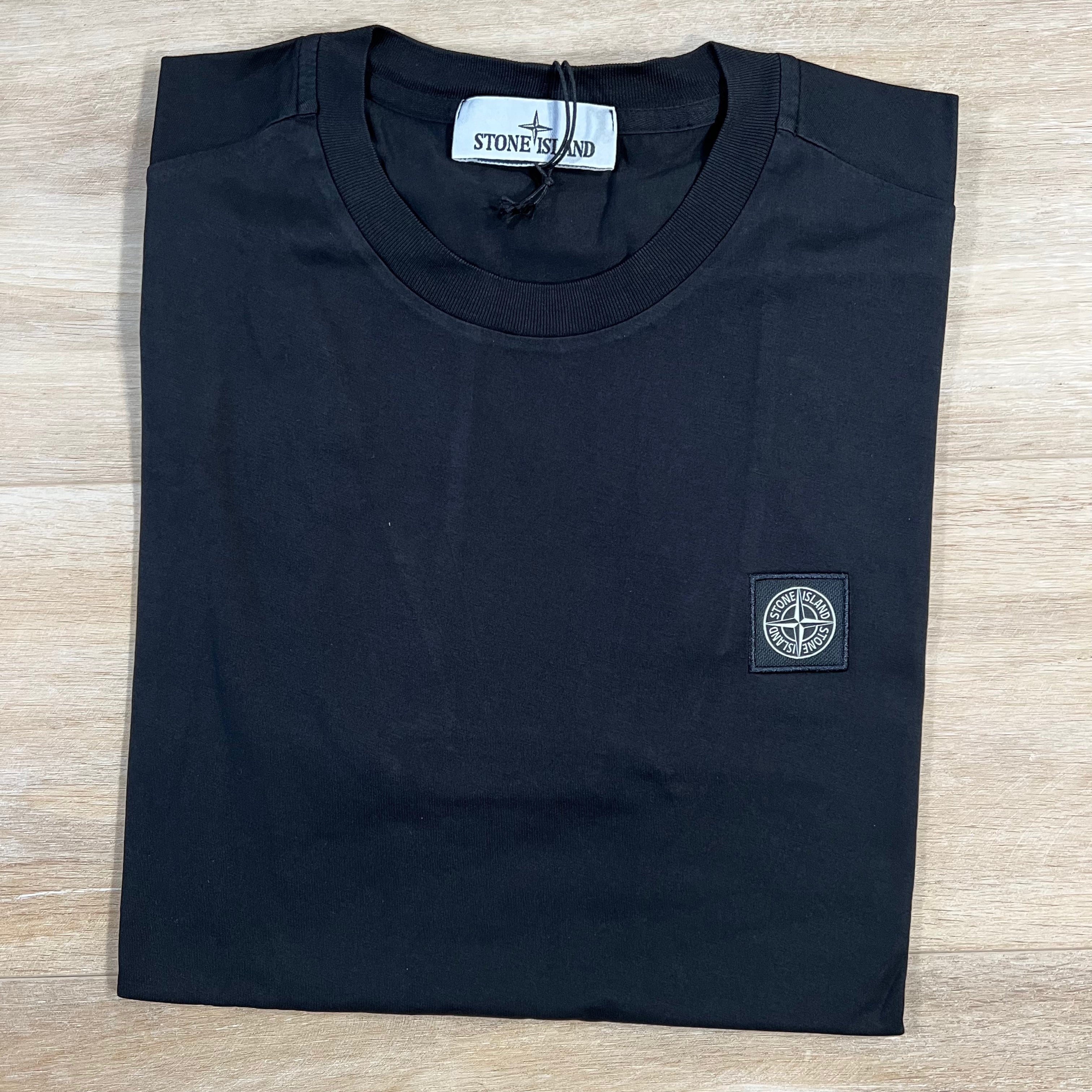 Stone Island Patch Logo T-Shirt in Black -Usfansport