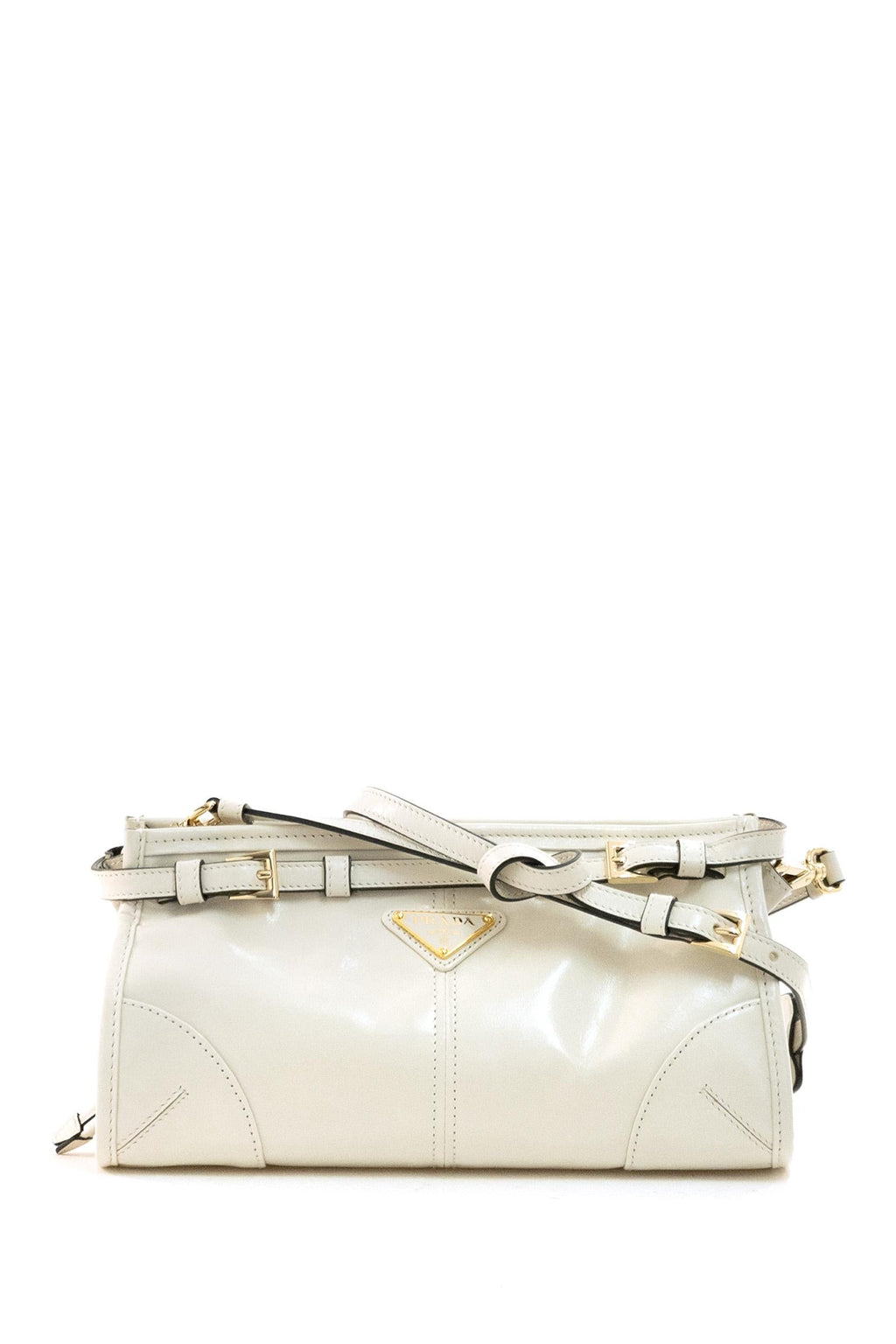 Borsa Prada Bonnie small in pelle di colore bianco