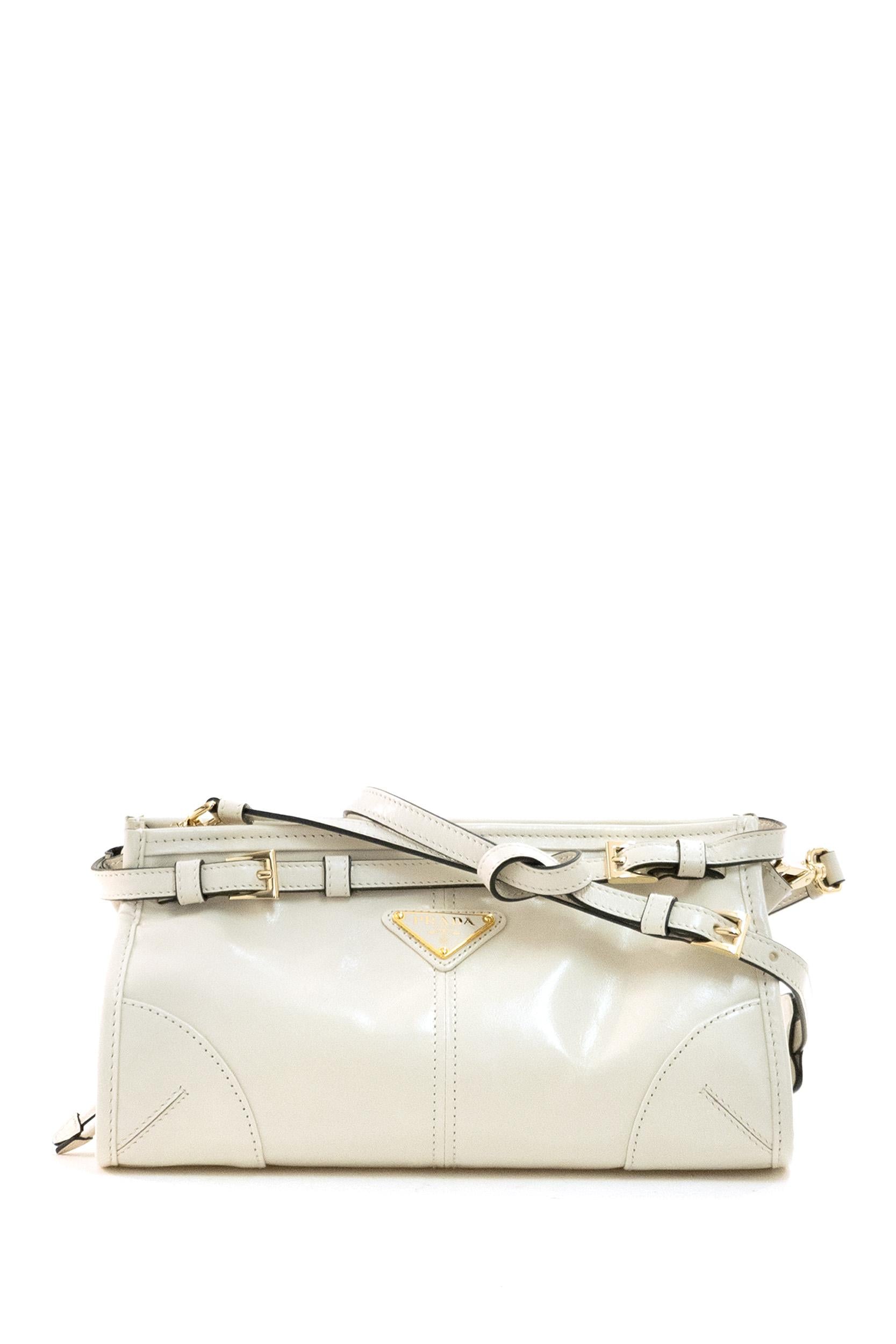 Borsa Prada Bonnie small in pelle di colore bianco