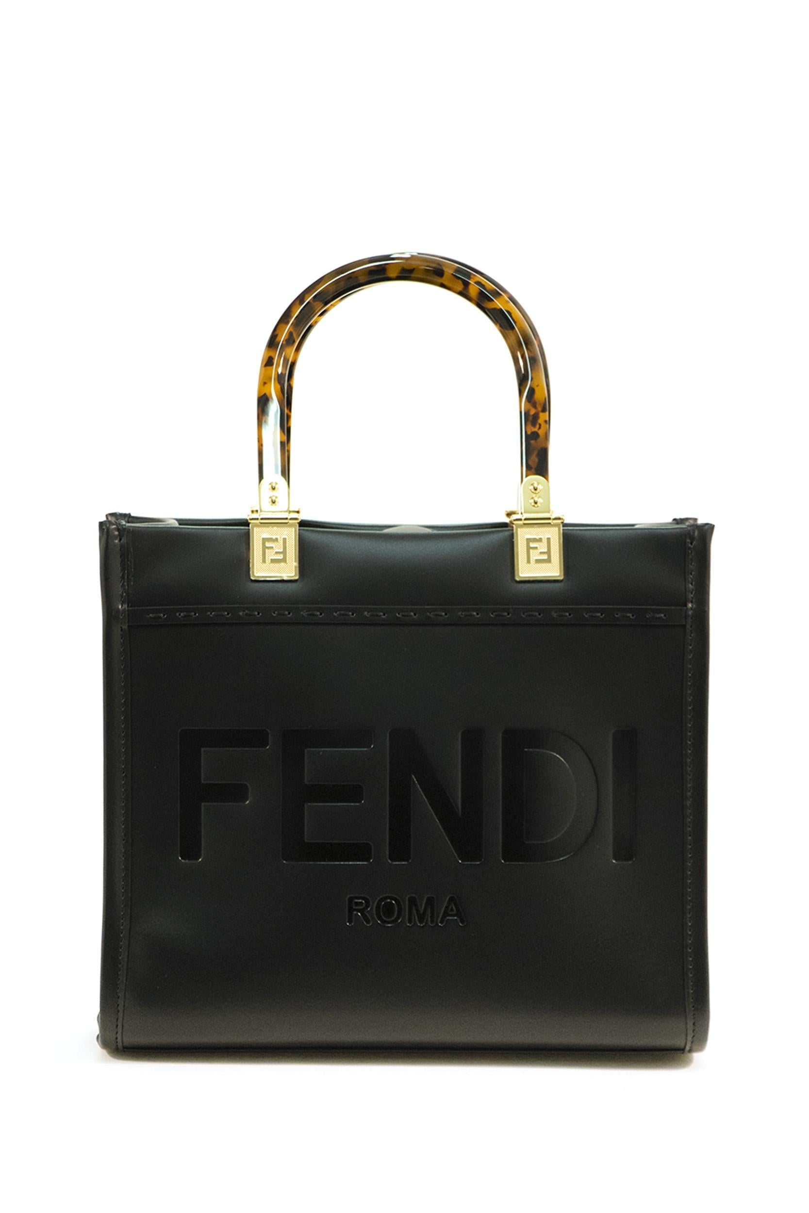 Borsa shopper Sunshine  piccola in pellecon stampa logo centrale