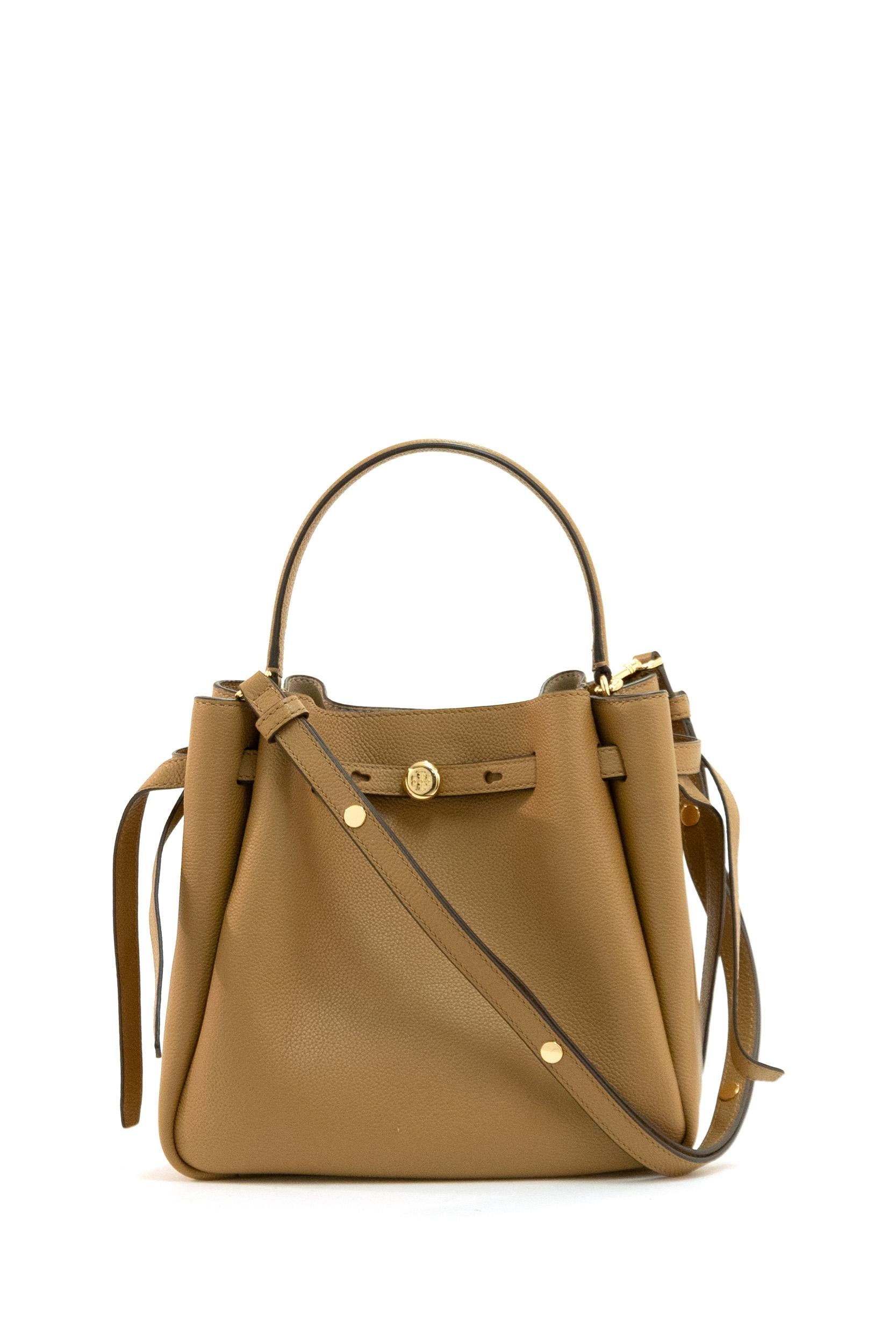 Borsa Romy in pelle martellata di colore marrone