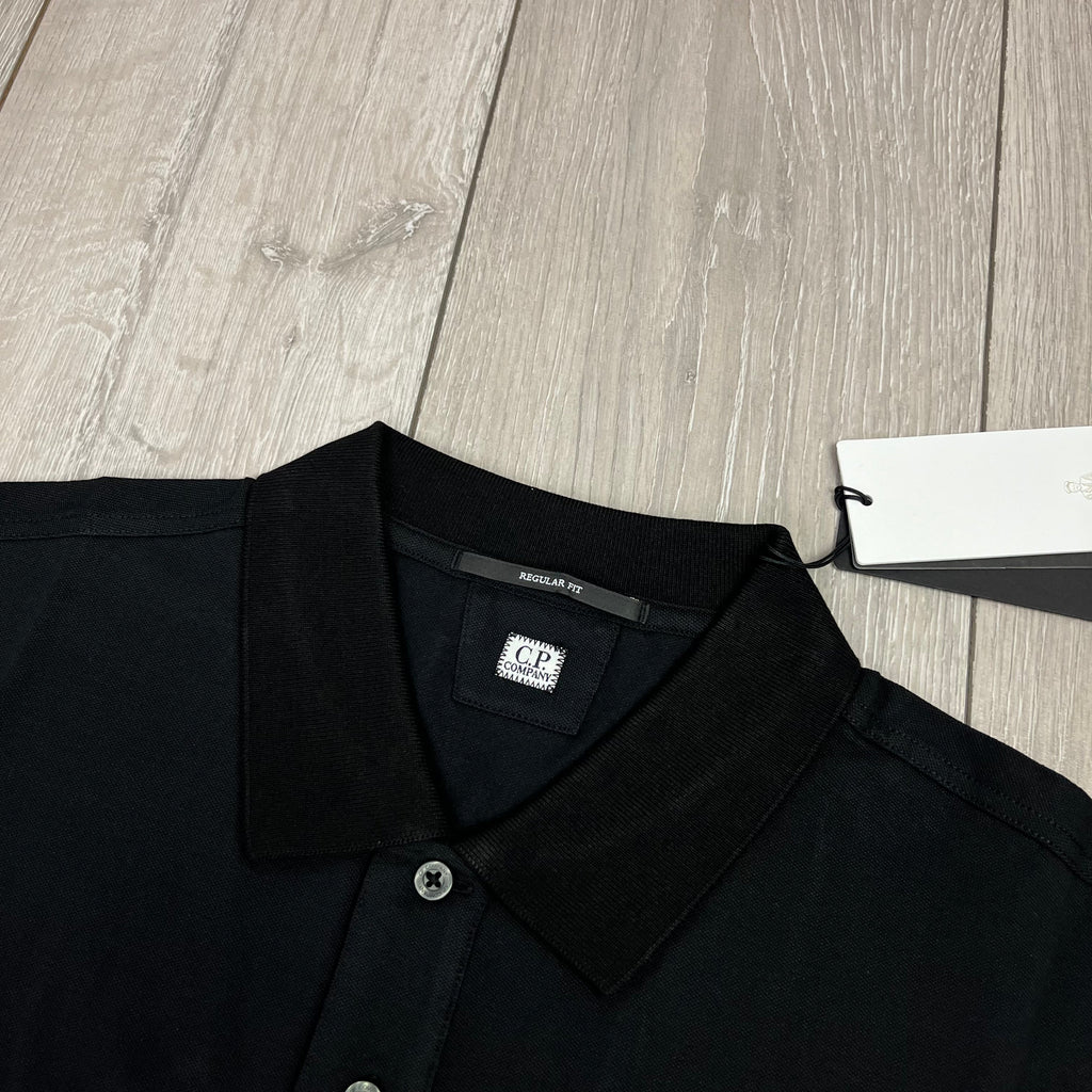 CP Company Piquet Polo Shirt - Black -Usfansport