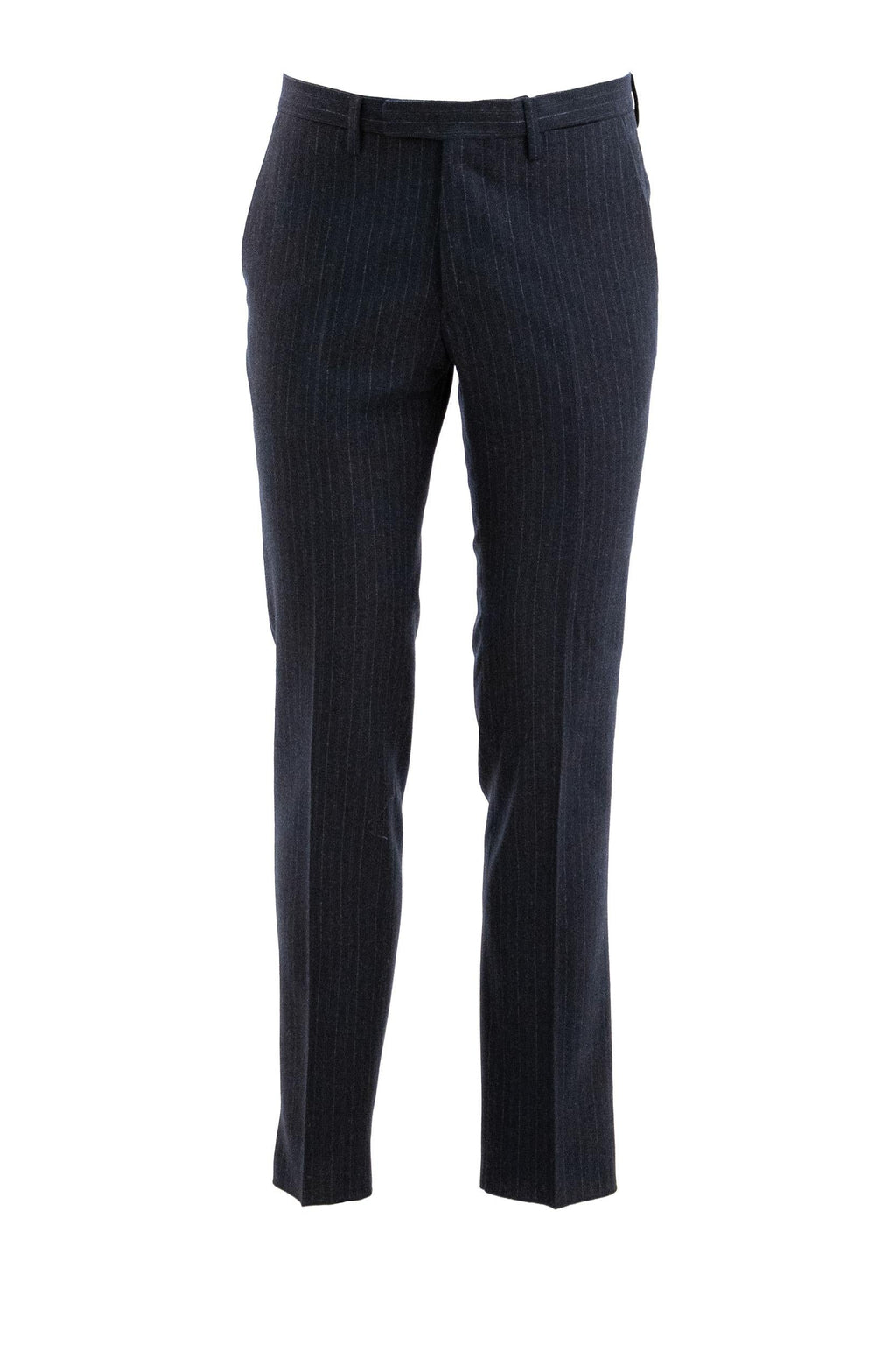 Abito monopetto gessato in lana di colore blu
