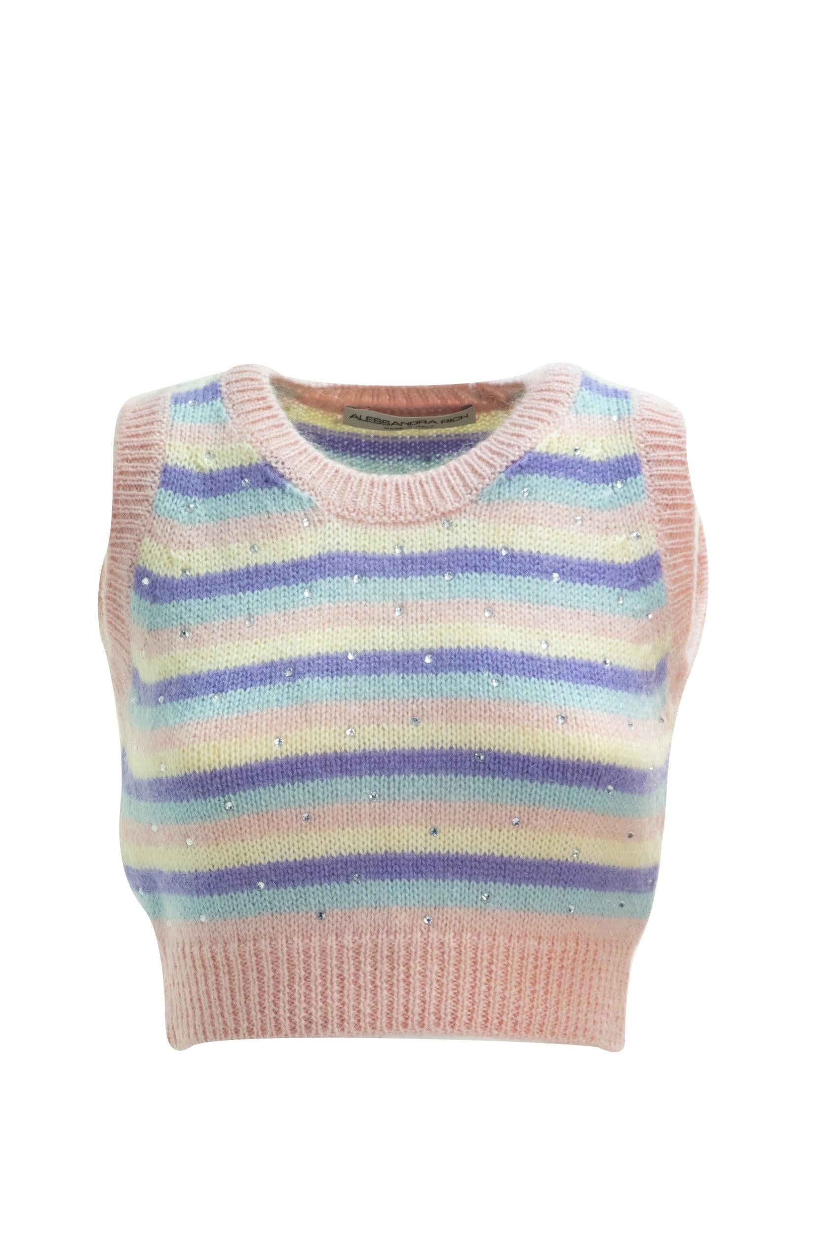 Alessandra Rich FAB2849 K34869041 Top a Righe