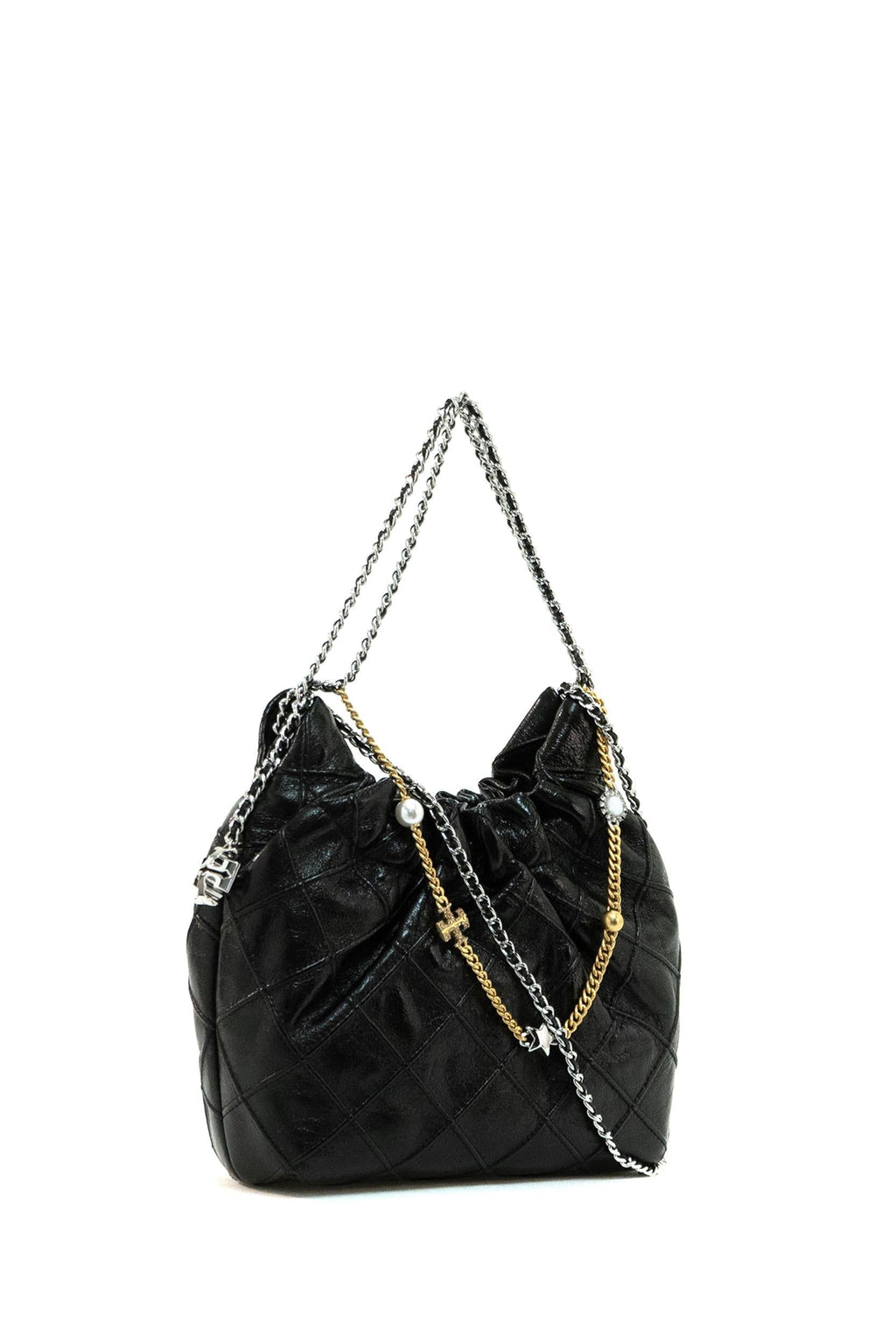 Borsa Fleming mini in pelle di colore nero