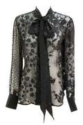 Blusa in seta di colore nero