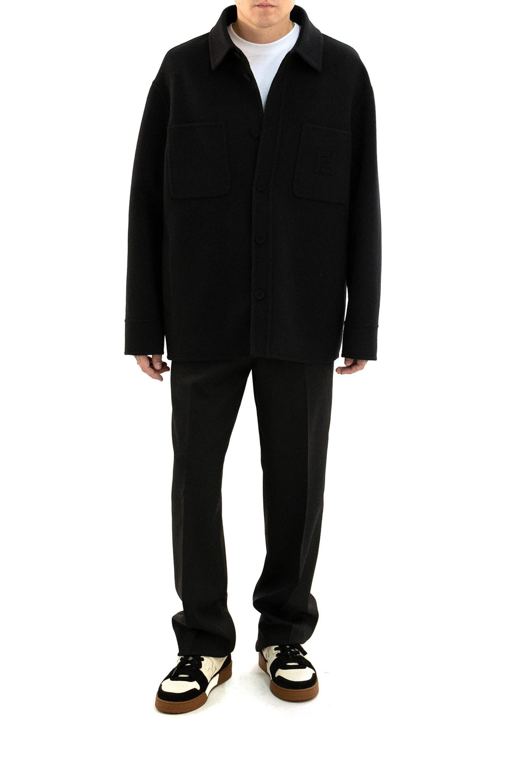 Blouson in lana di colore nero