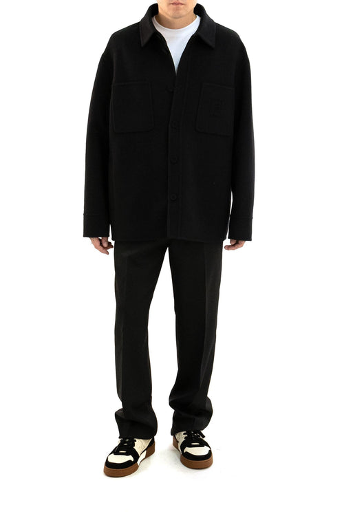 Blouson in lana di colore nero