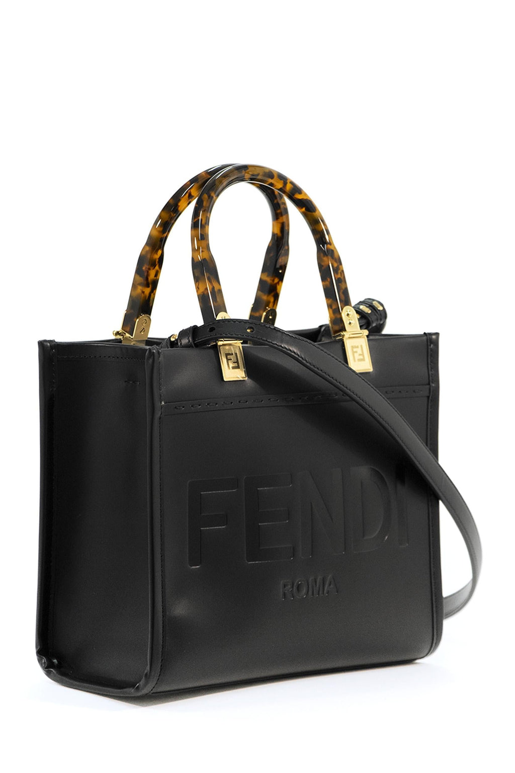 Borsa shopper Sunshine  piccola in pellecon stampa logo centrale