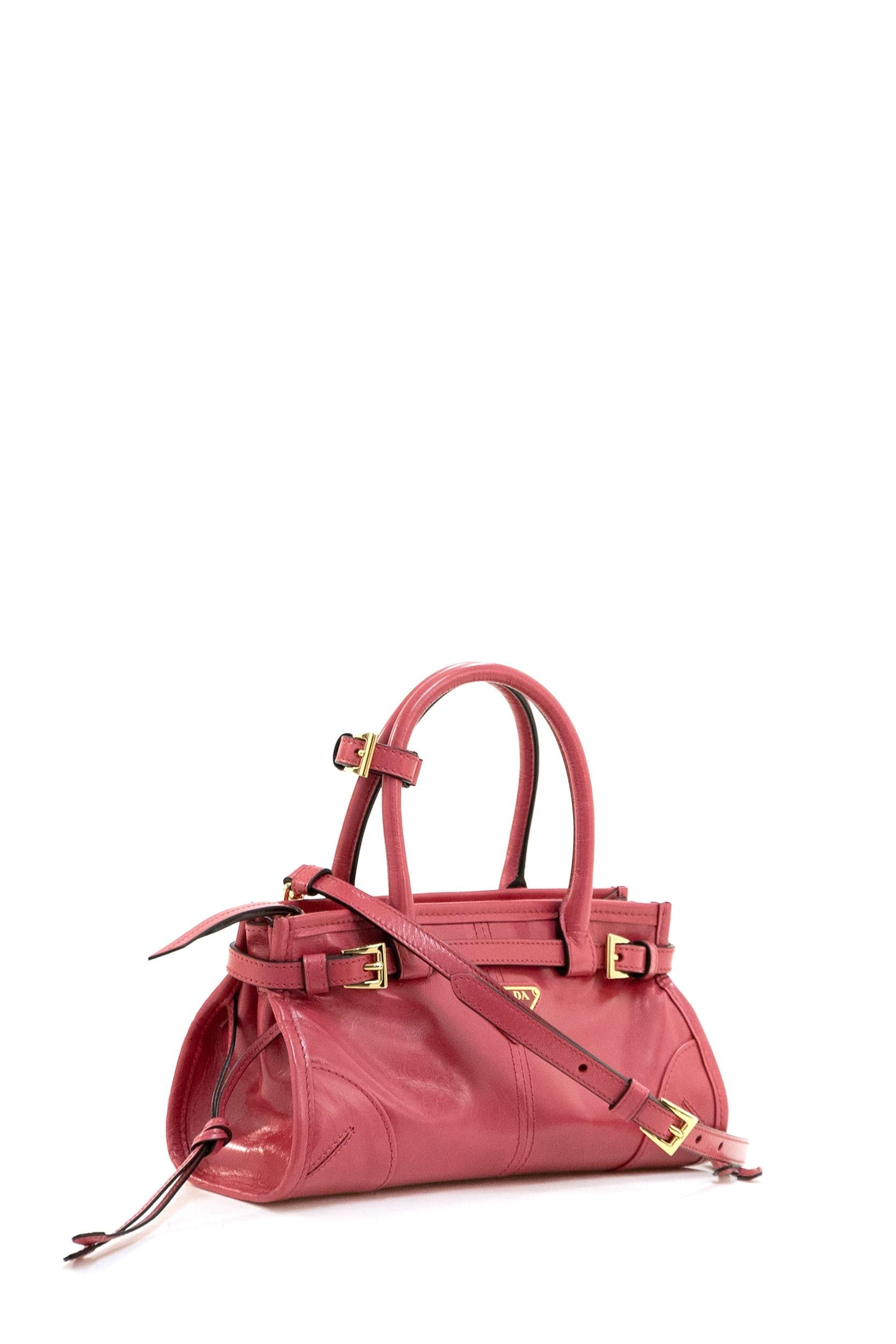 Borsa Prada Bonnie mini in pelle di colore rosa