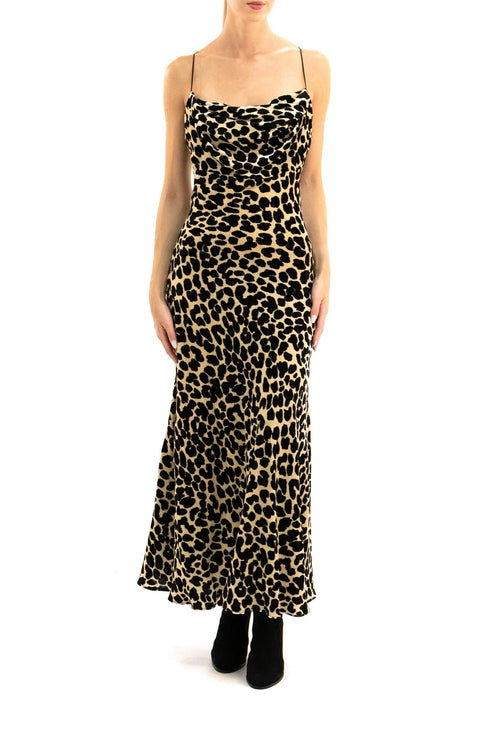 Abito in velluto leopardato