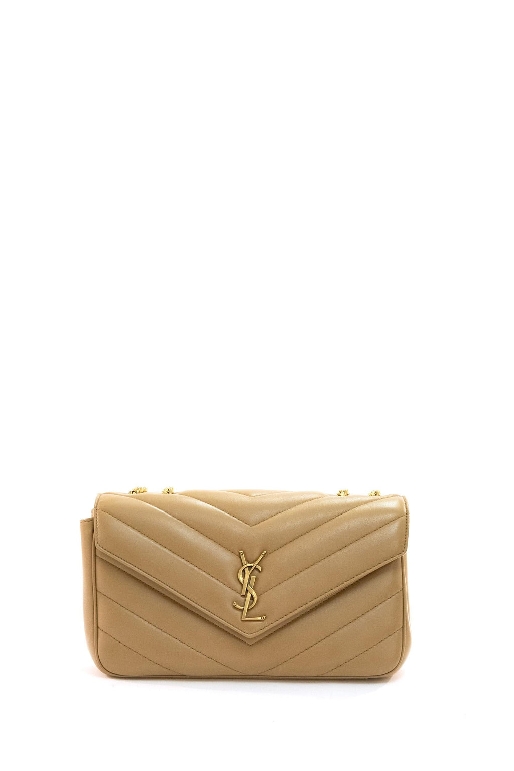 Borsa Loulou Media in nappa colore beige