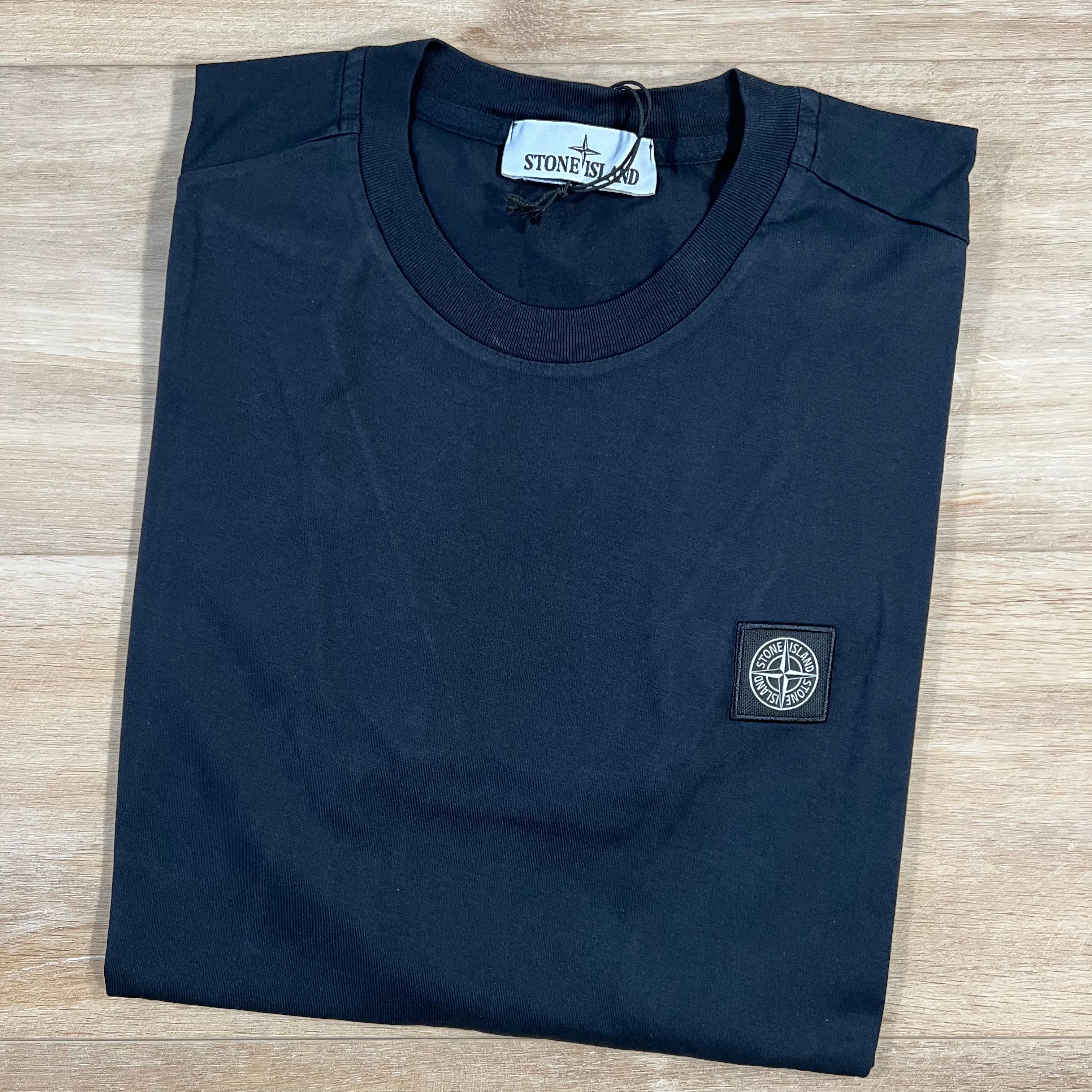 Stone Island Patch Logo T-Shirt in Navy -Usfansport