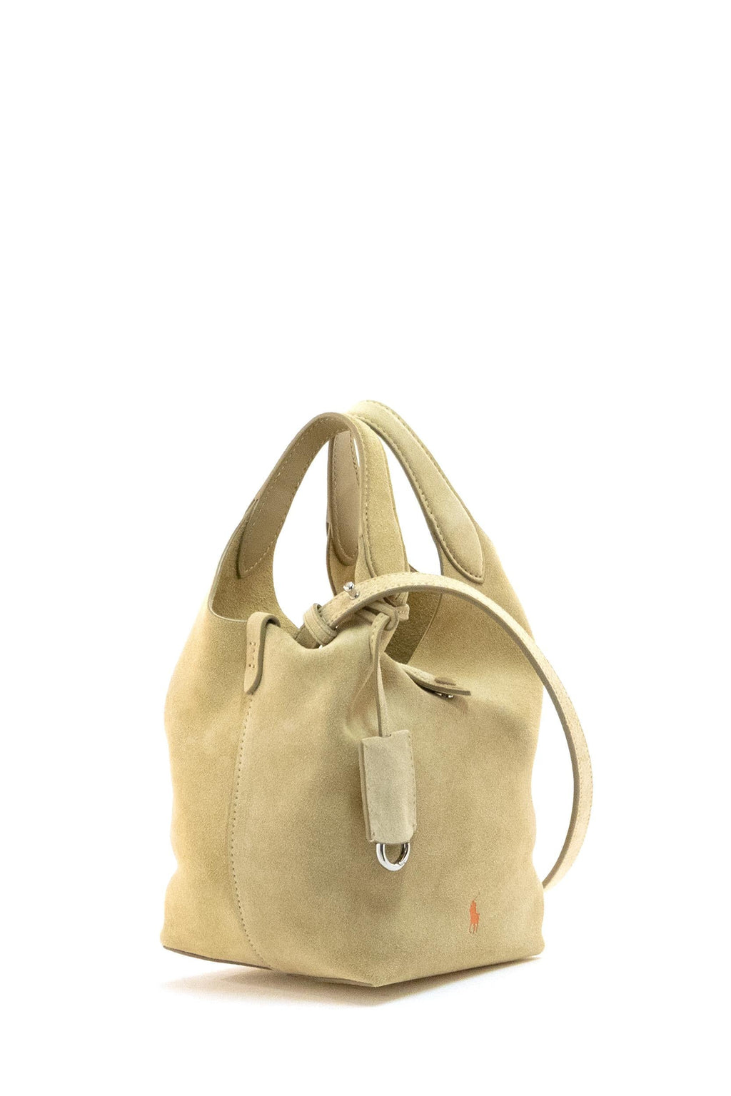 Borsa Tote Polo Play piccola in suede color beige