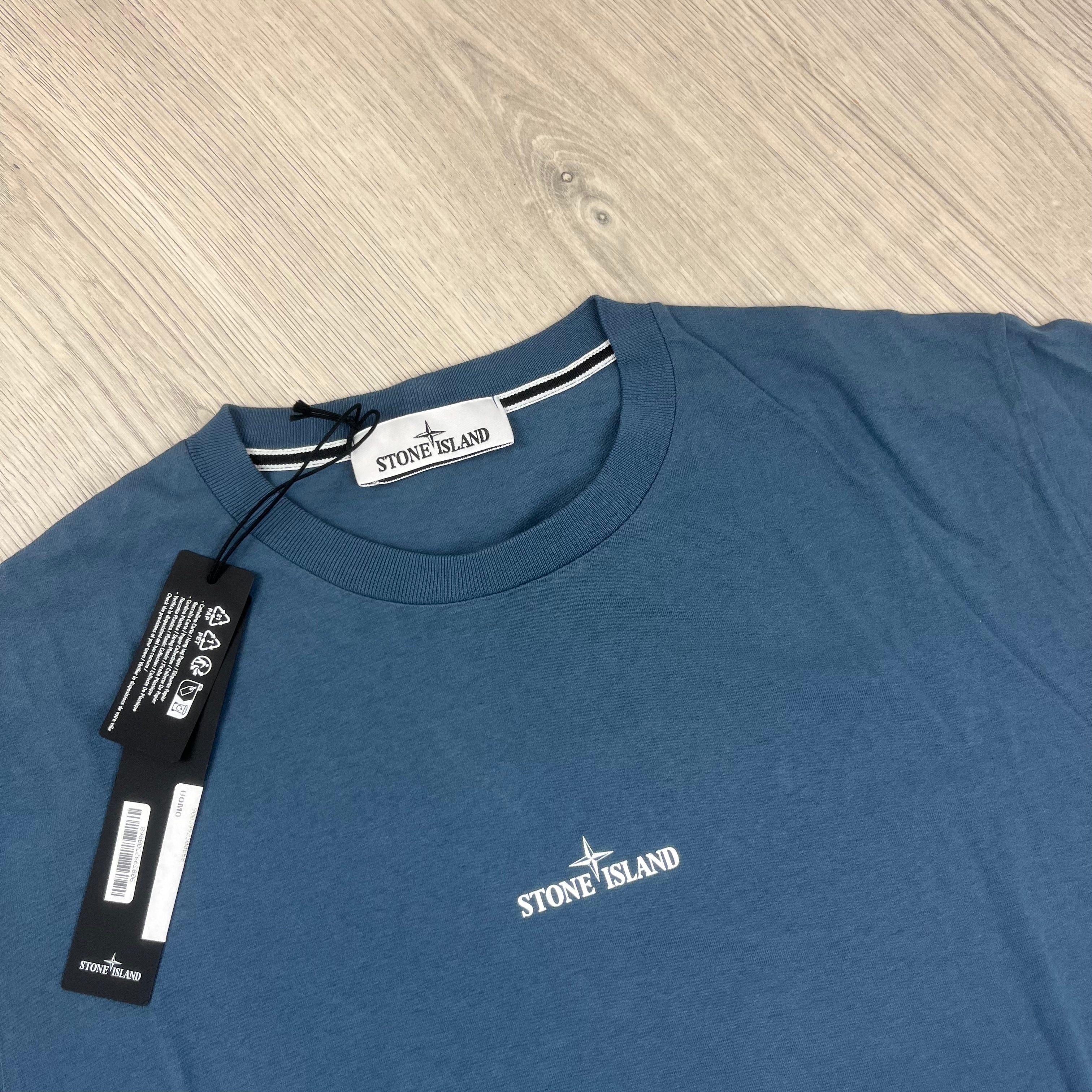 Stone Island Printed T-Shirt - Avio Blue -Usfansport