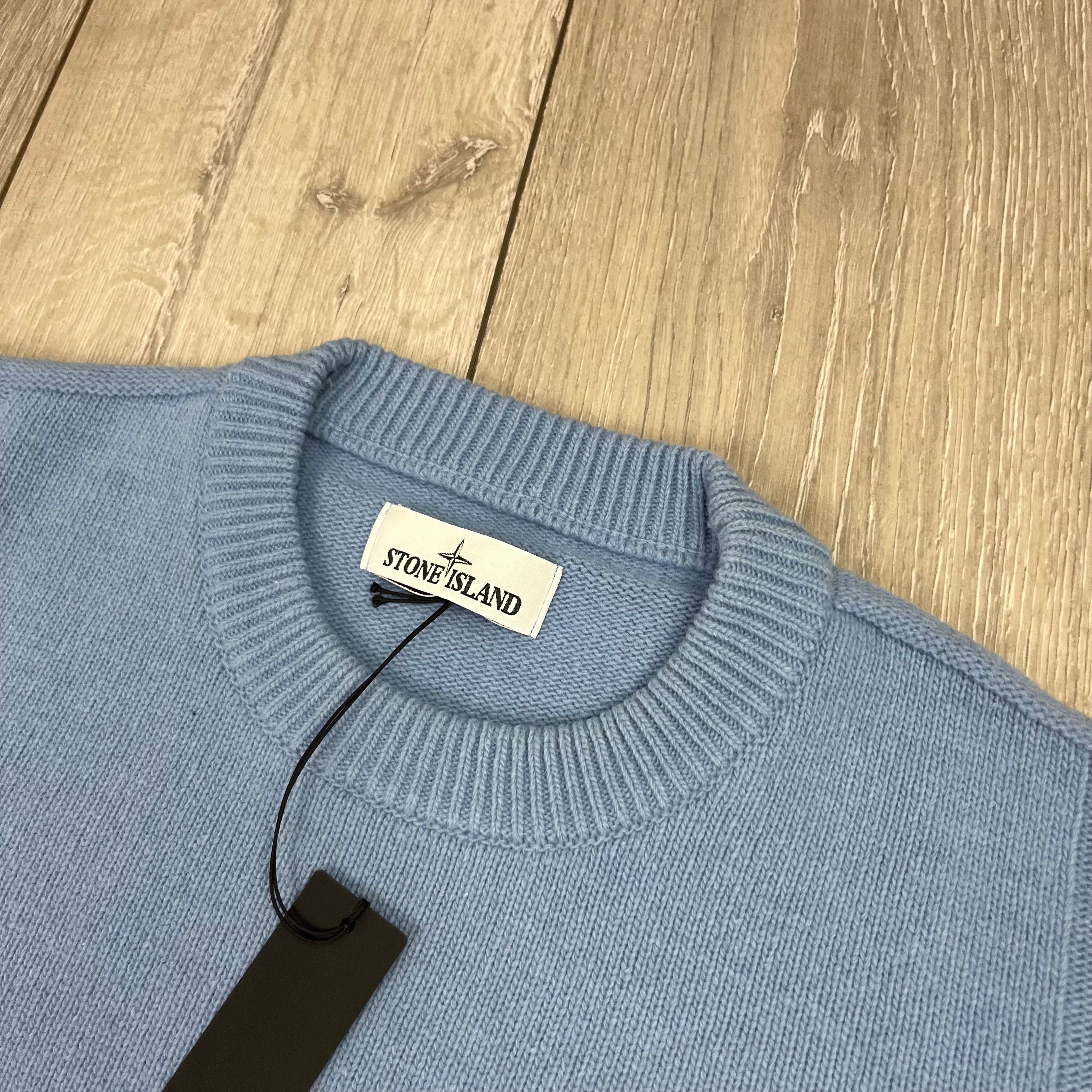 Stone Island Knit Sweatshirt - Mid Blue -Usfansport